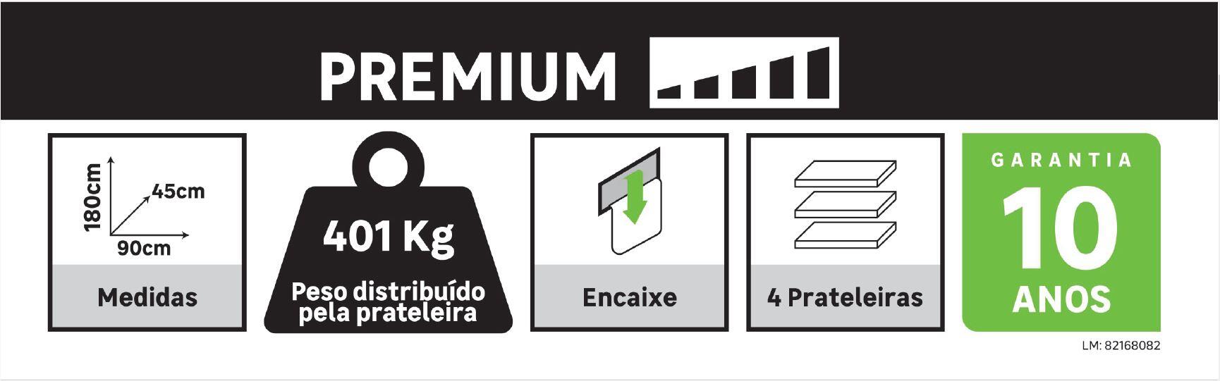 Estante metálica de canto 4 prateleiras madeira 180x90x45 cm 250 kg Ar Shelving - 10