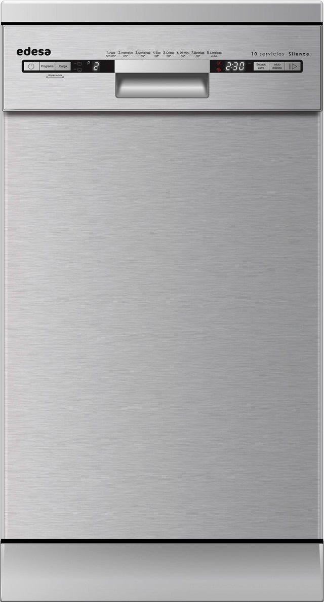 Lavavajillas EDESA EDW 4710X/A 10 cubiertos 7 programas con inicio diferido inox 45cm clase D