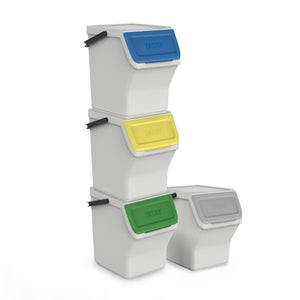 Cubo De Basura Vertical 70L De 2 Compartimentos | 100% Plástico Reciclado | Incluye Bolsas De 30L Y 10L | Antracita