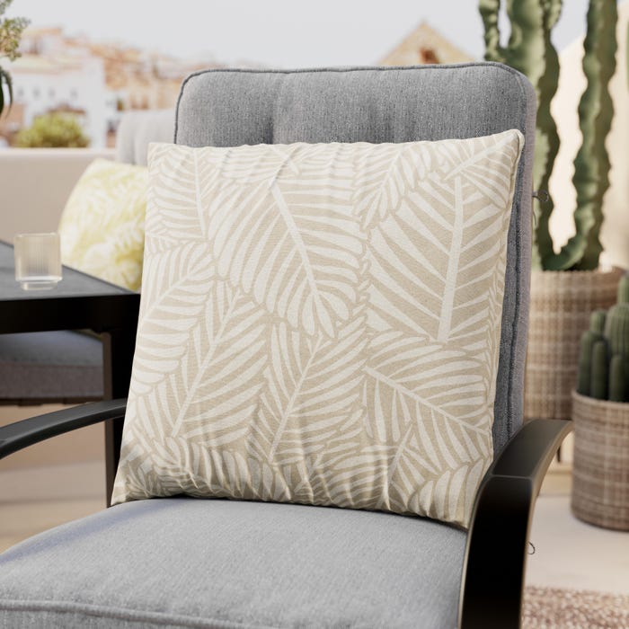 Cojín decorativo de jardín NATERIAL hojas beige 45x45 cm
