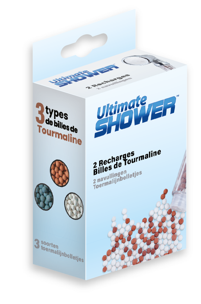Recharge pour pommeau à billes argile, Active shower lot de 2