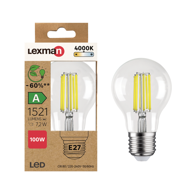 Żarówka LED E27 7,2 W 1521 lm Neutralna biel Lexman