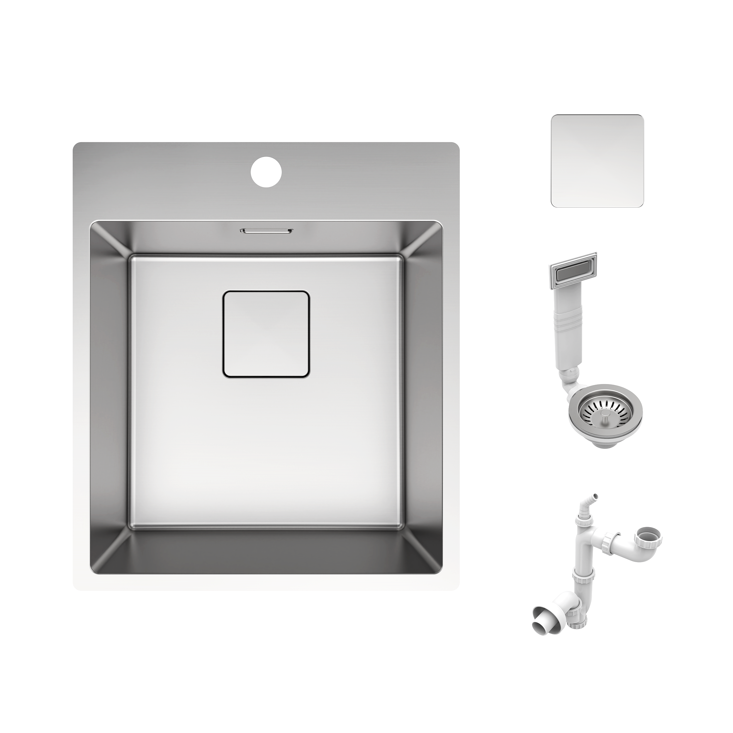 Lava-louça 1 cuba sem escorredor 45 x 51.5 x 20 cm prateado aço inoxidável Delinia Loft - 8