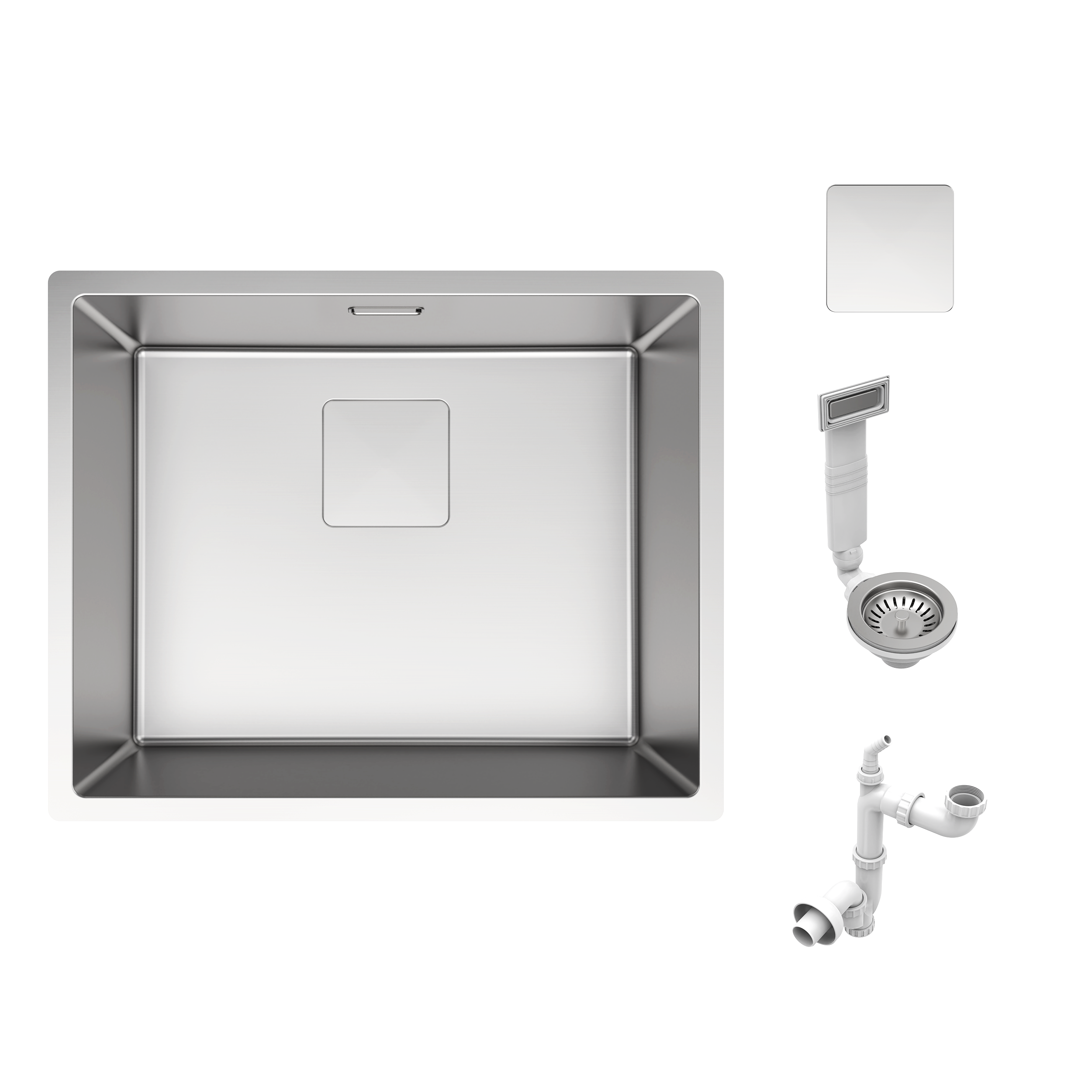 Lava-louça 1 cuba sem escorredor 55 x 45 x 20 cm prateado aço inoxidável Delinia Michigan - 10