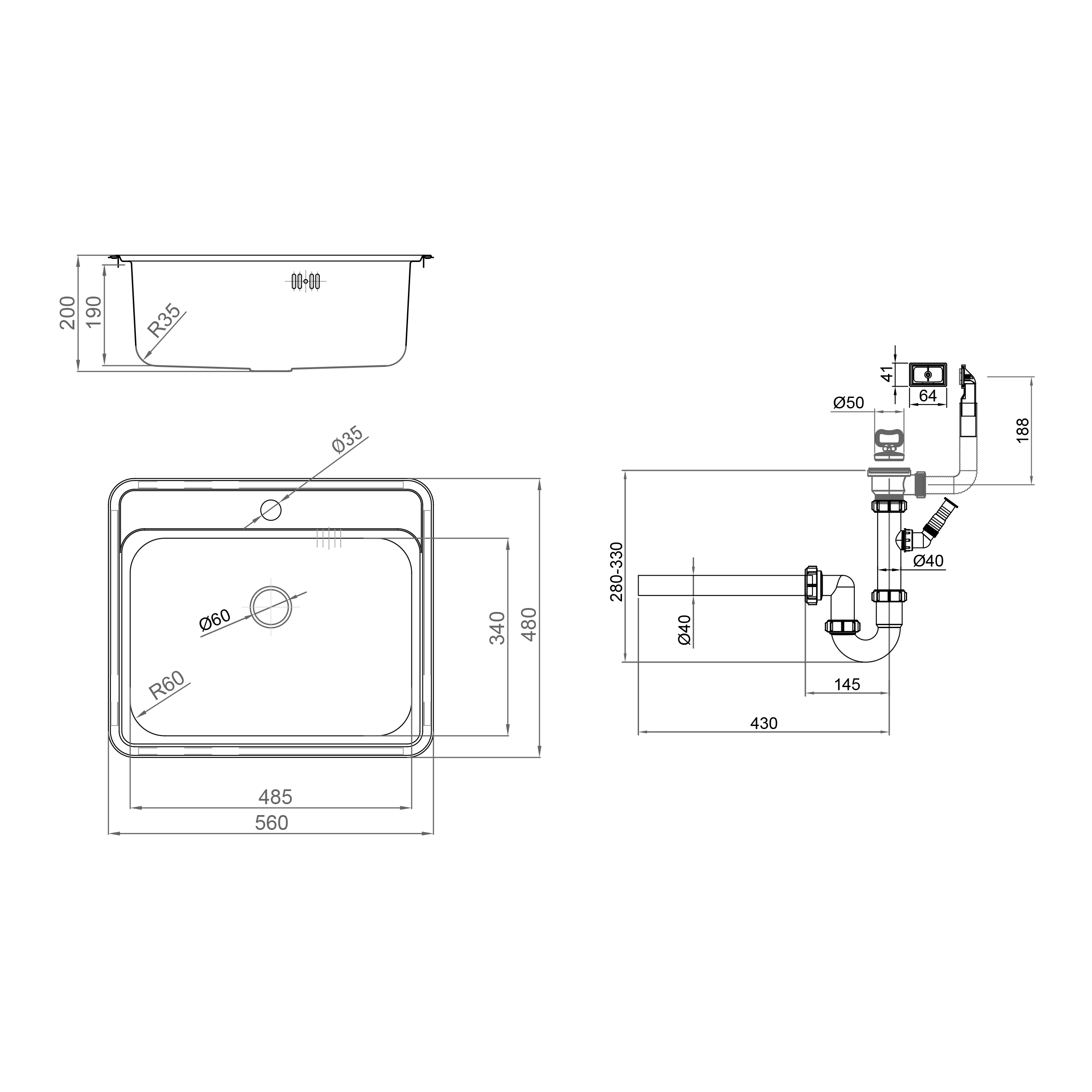 Lavello sopratop 1 vasca in inox argento DELINIA Eleki con tagliere L 56 x L 48 cm - 7