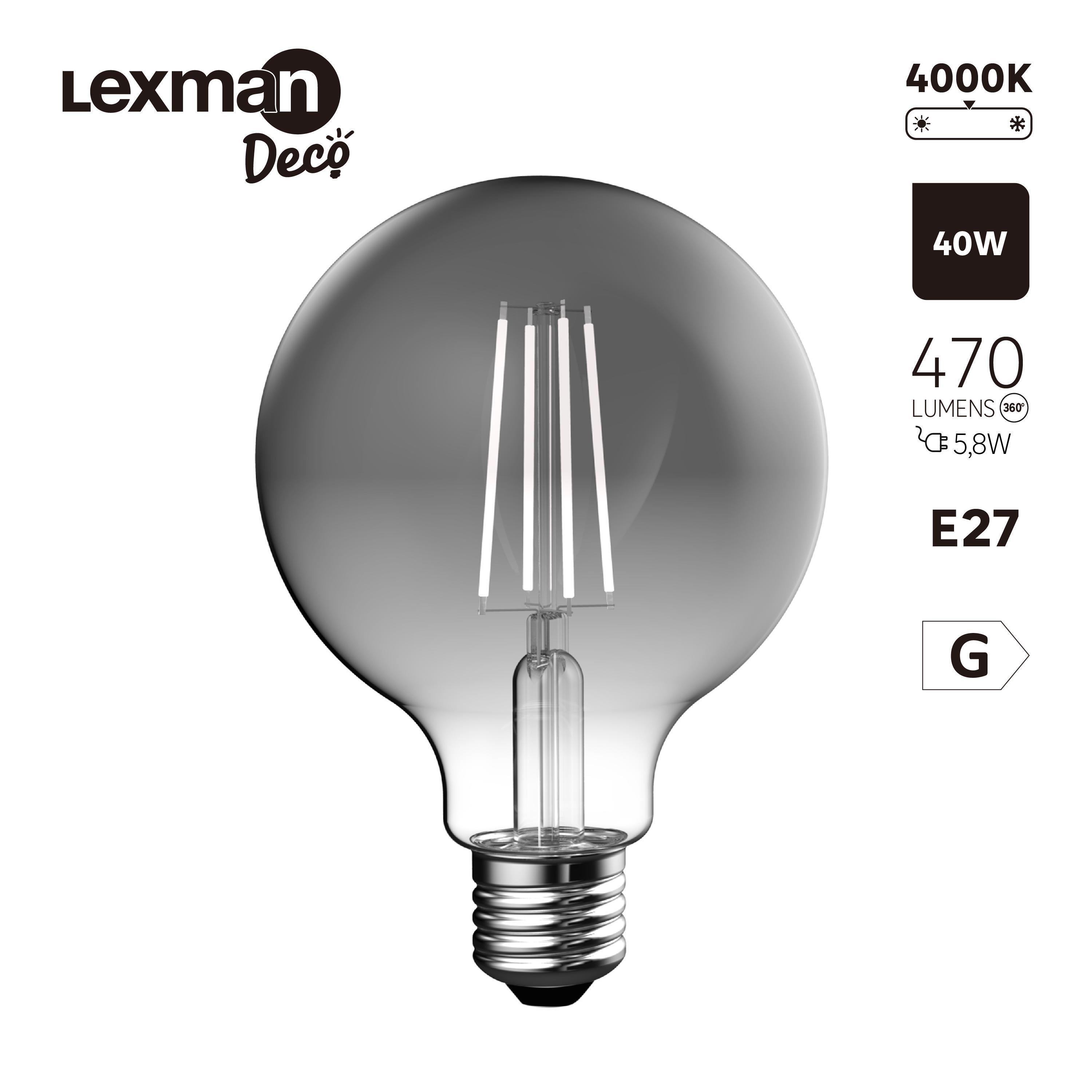 Bombilla decorativa LED filamento E27 forma globo 470 lúmenes 5.9W color de la luz blanco neutro 4000K clase energética G - 2