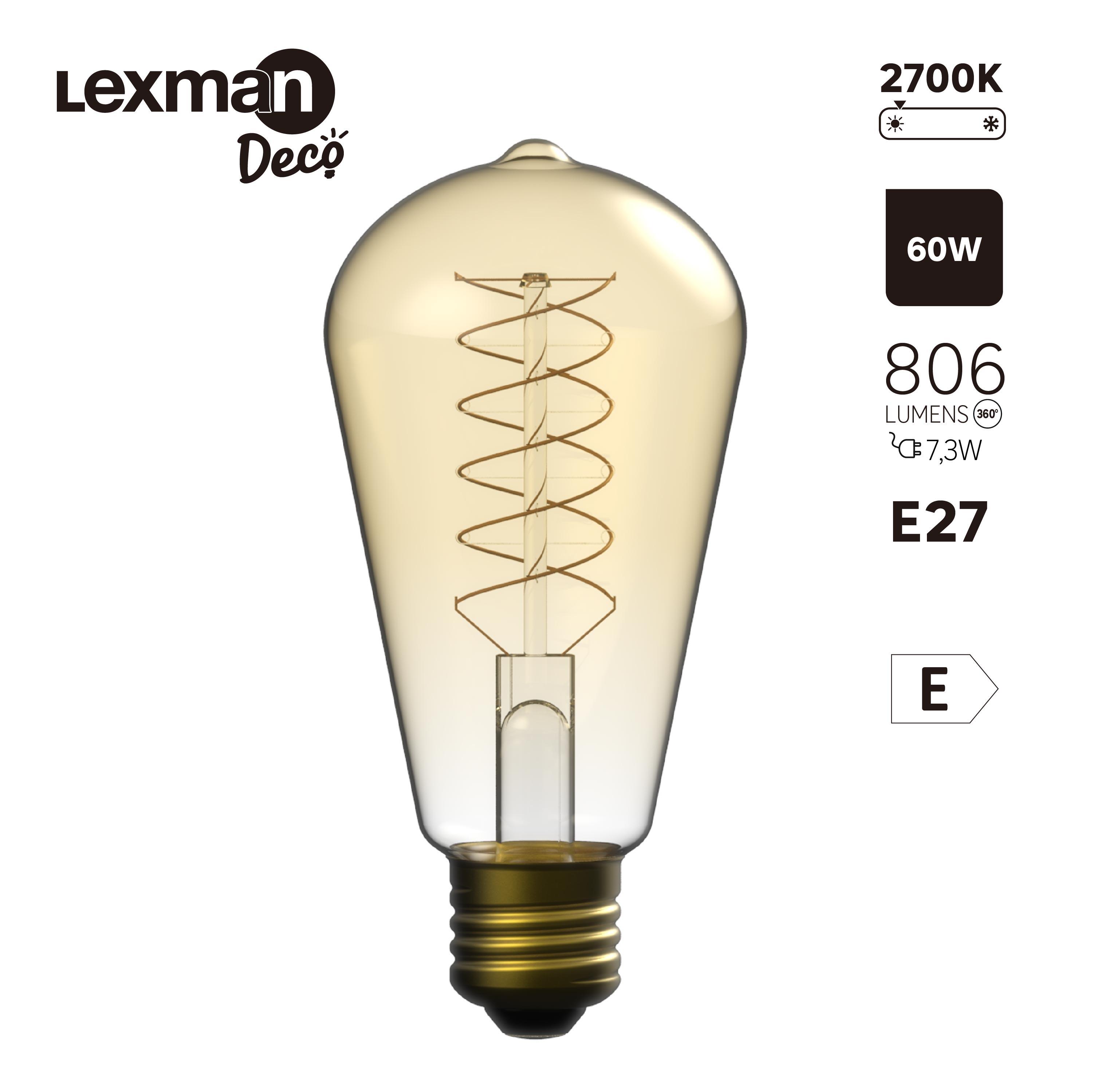 Żarówka dekoracyjna LED E27 7.3 W 806 lm Ciepła biel Lexman - 2