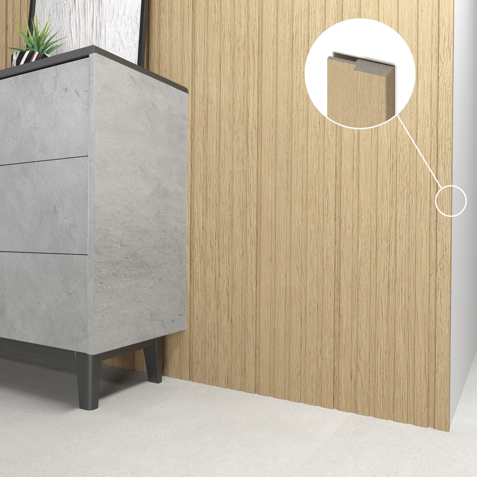 Remate lateral Novofloor de revestimiento de palillería marrón de 38x12x2600mm - 3