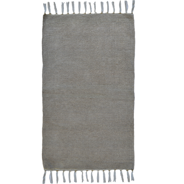 Alfombra pie de cama algodón Manoa 50x80cm tejido plano INSPIRE liso beige grisáceo lavable en lavadora