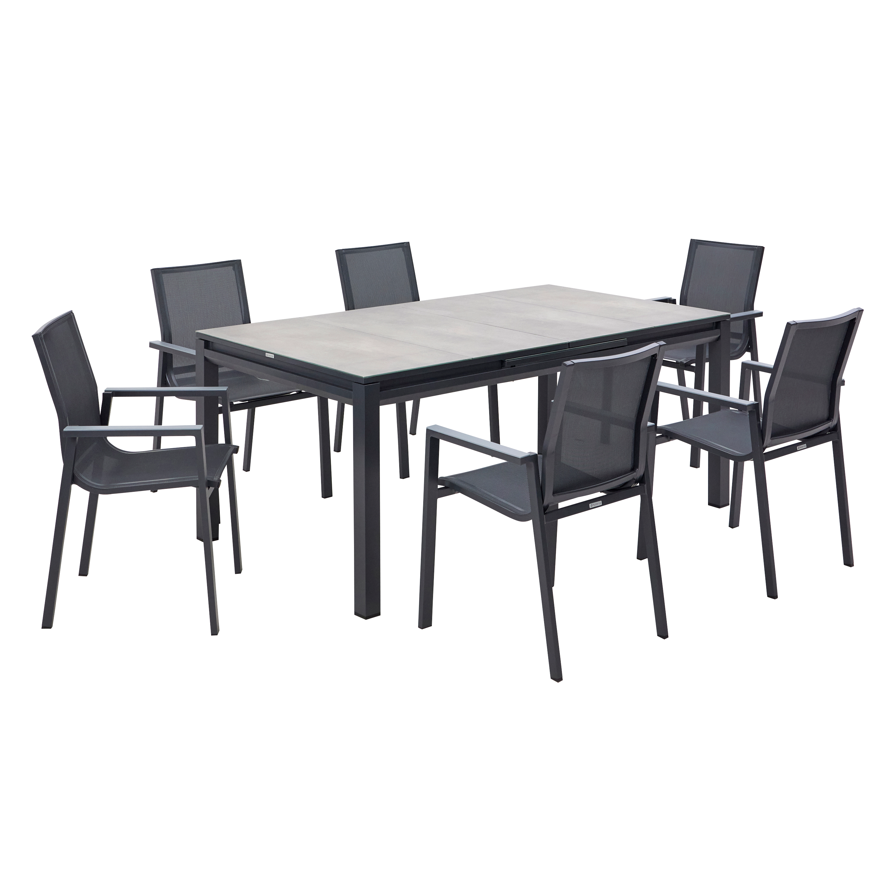 Naterial  Conjunto De Muebles De Jardín De Aluminio Odyssea Para 6 Comensales Gris Aluminio, Leroy Merlin