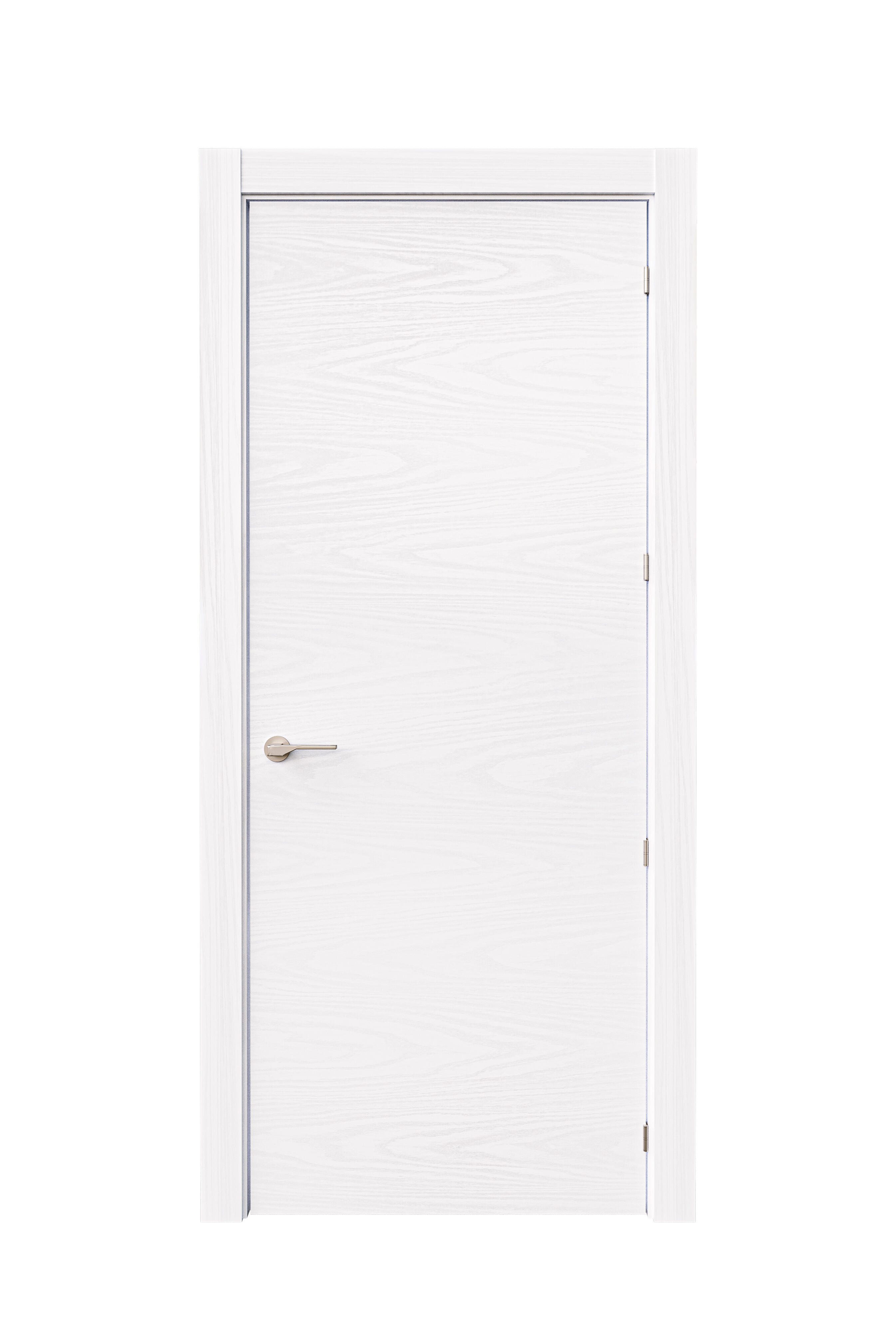 Puerta de interior abatible ciega maciza lacada Line Plus Bari Lagos blanco veteado apertura izquierda cerco de 13x3 anchura 62.5cm - 3