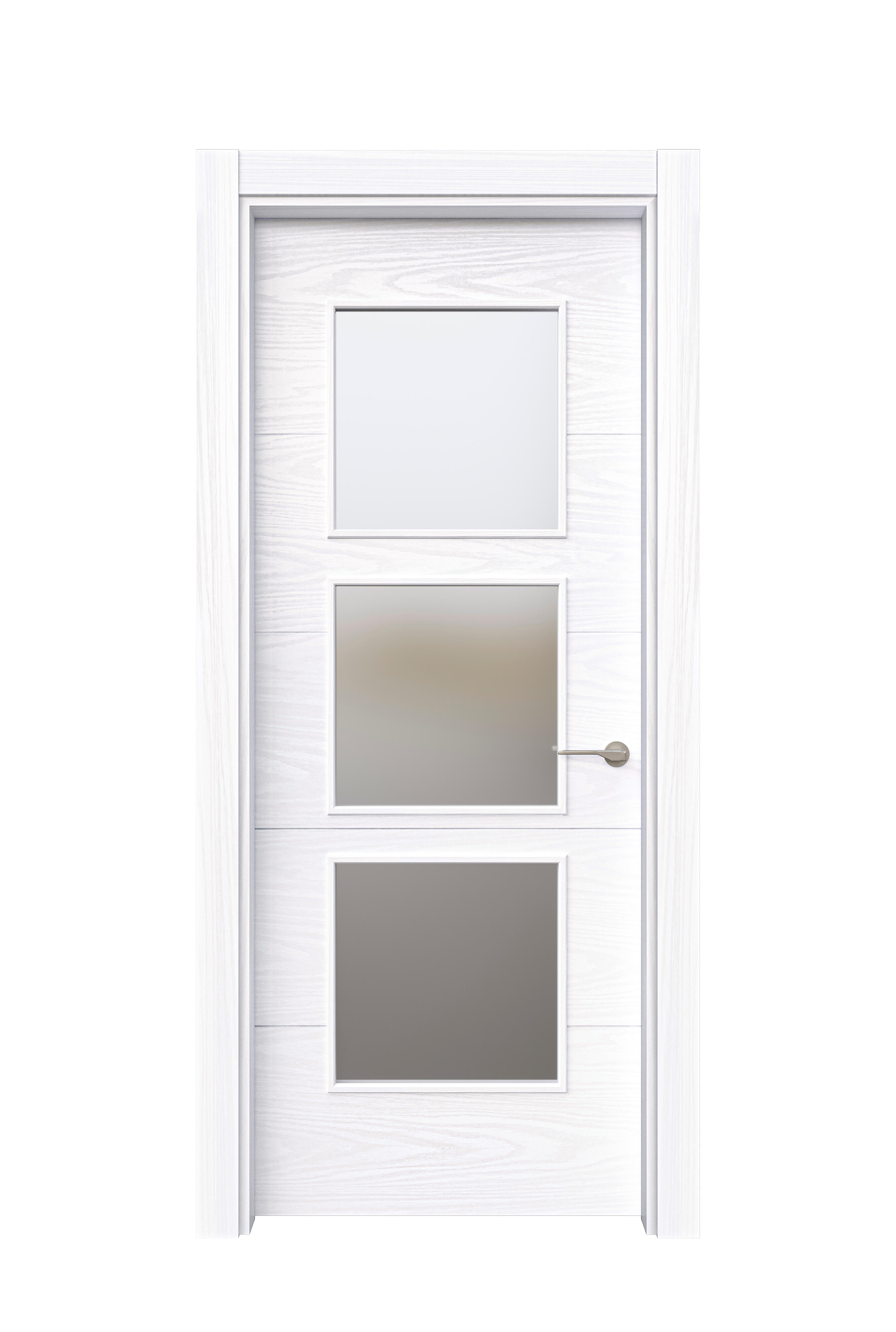 Puerta abatible lucerna lagos blanco line plus izquierda con cristal 13x72.5cm