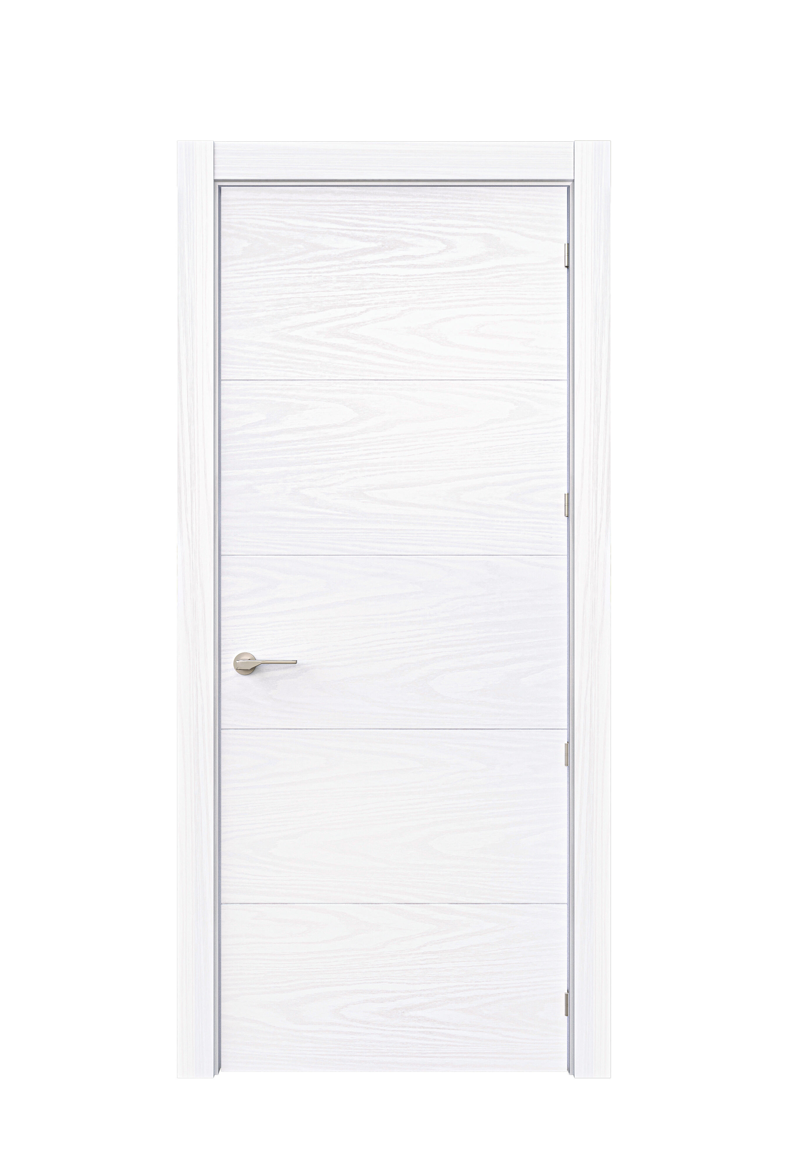 Puerta de interior abatible ciega maciza lacada Line Plus Lucerna Lagos blanco veteado apertura izquierda cerco de 9x2 anchura 62.5cm - 3