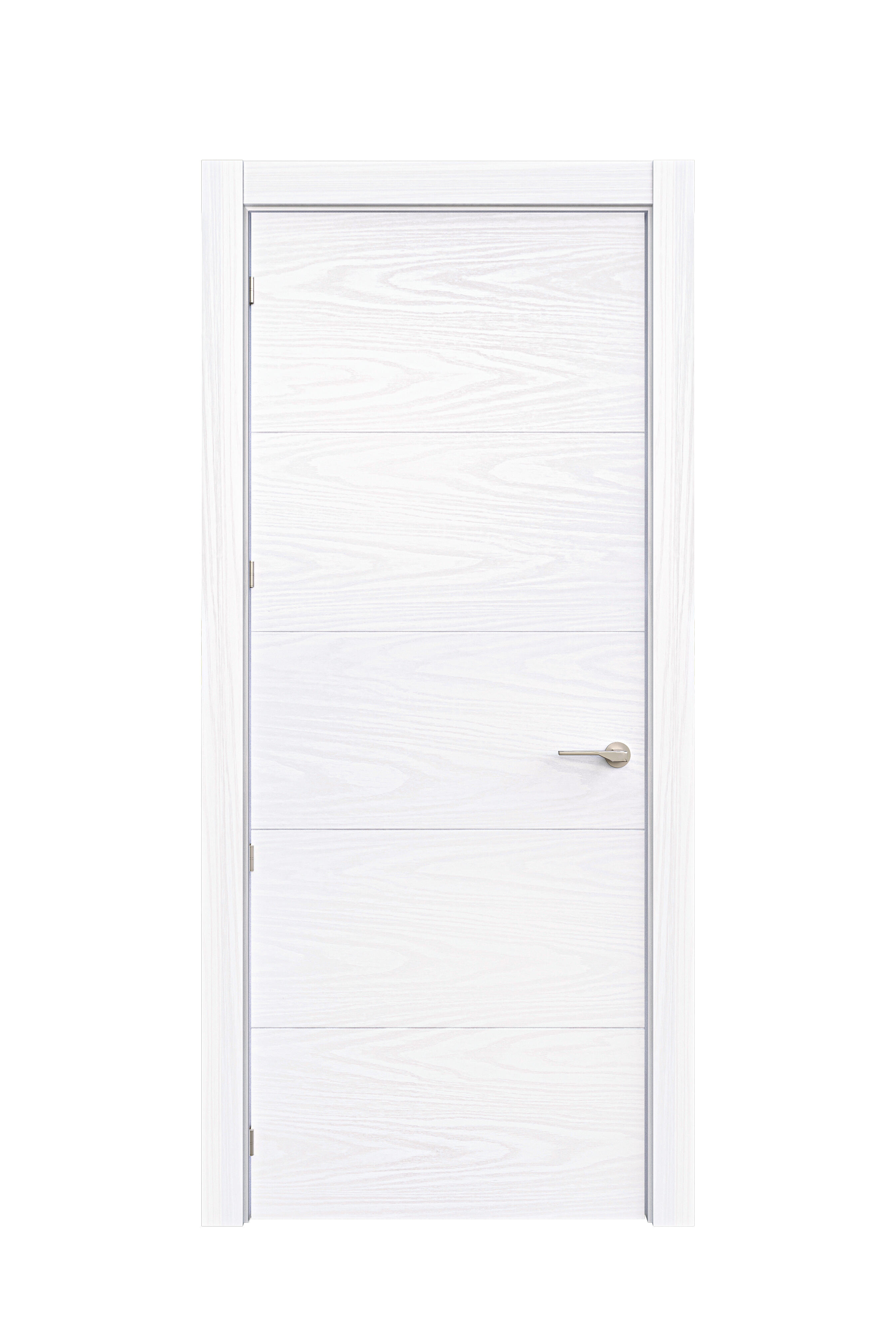 Puerta de interior abatible ciega maciza lacada Line Plus Lucerna Lagos blanco veteado apertura derecha cerco de 7x3 anchura 72.5cm - 3