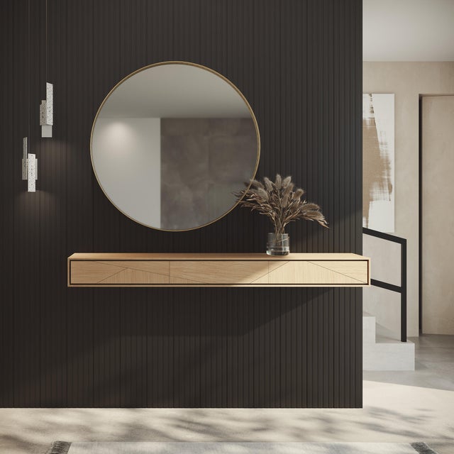 Revestimiento de pared palillería efecto 3D MDF Novo negro 260x16.7cm