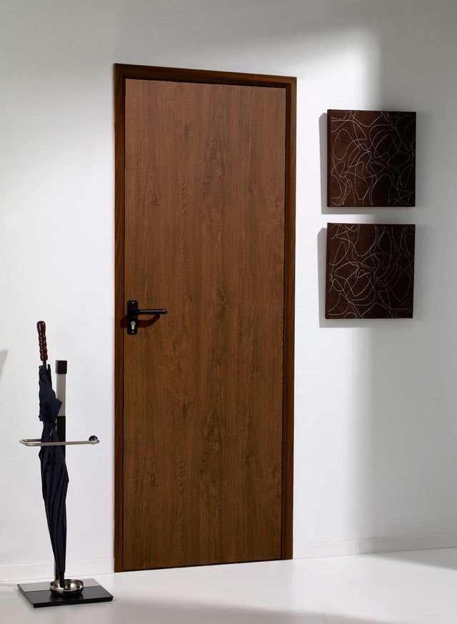 Porta de Serviço GALVANIZADO ECO LACADO NOGUEIRA 70X195CM DIREITA