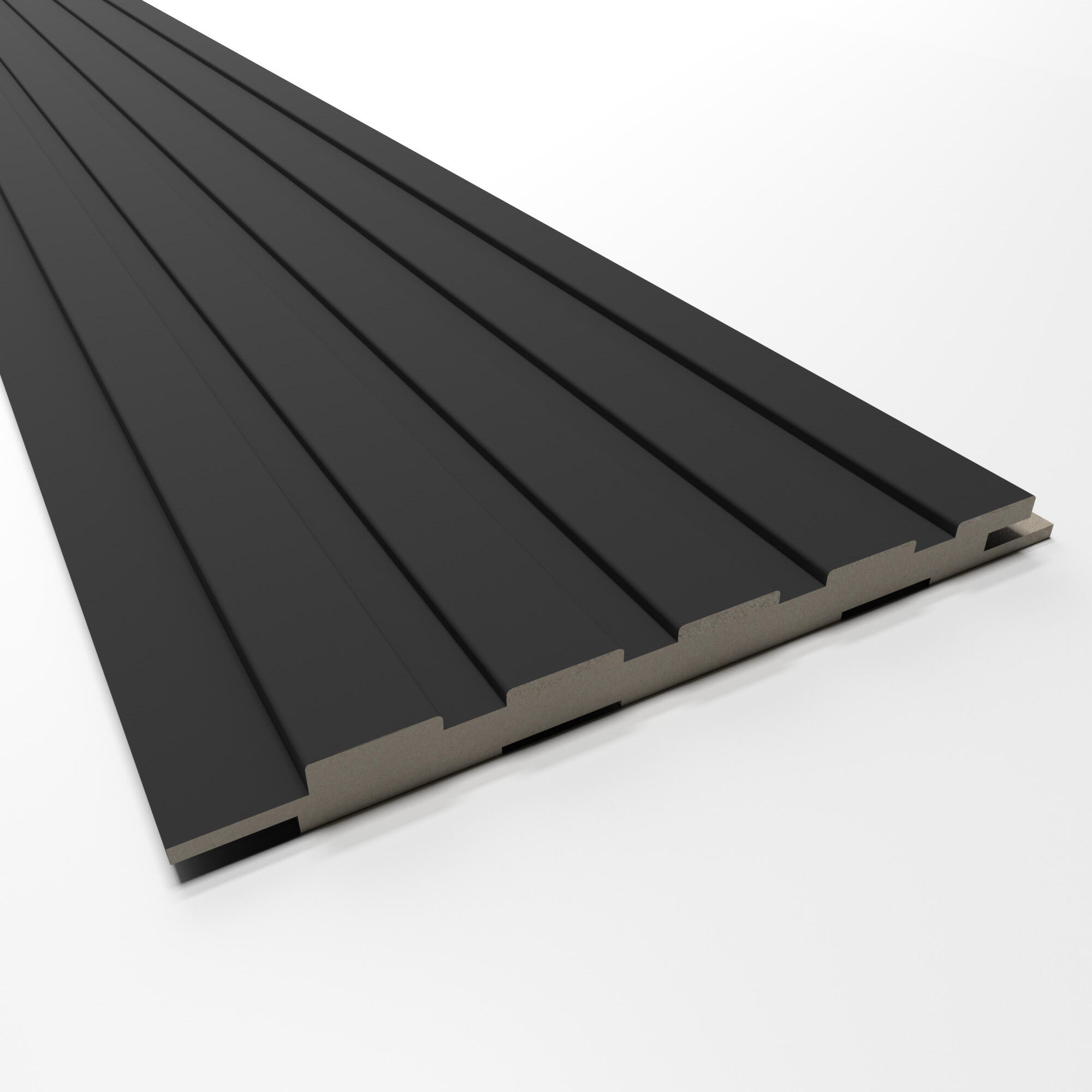 Revestimiento de pared palillería efecto 3D MDF Novo negro 260x16.7cm - 3