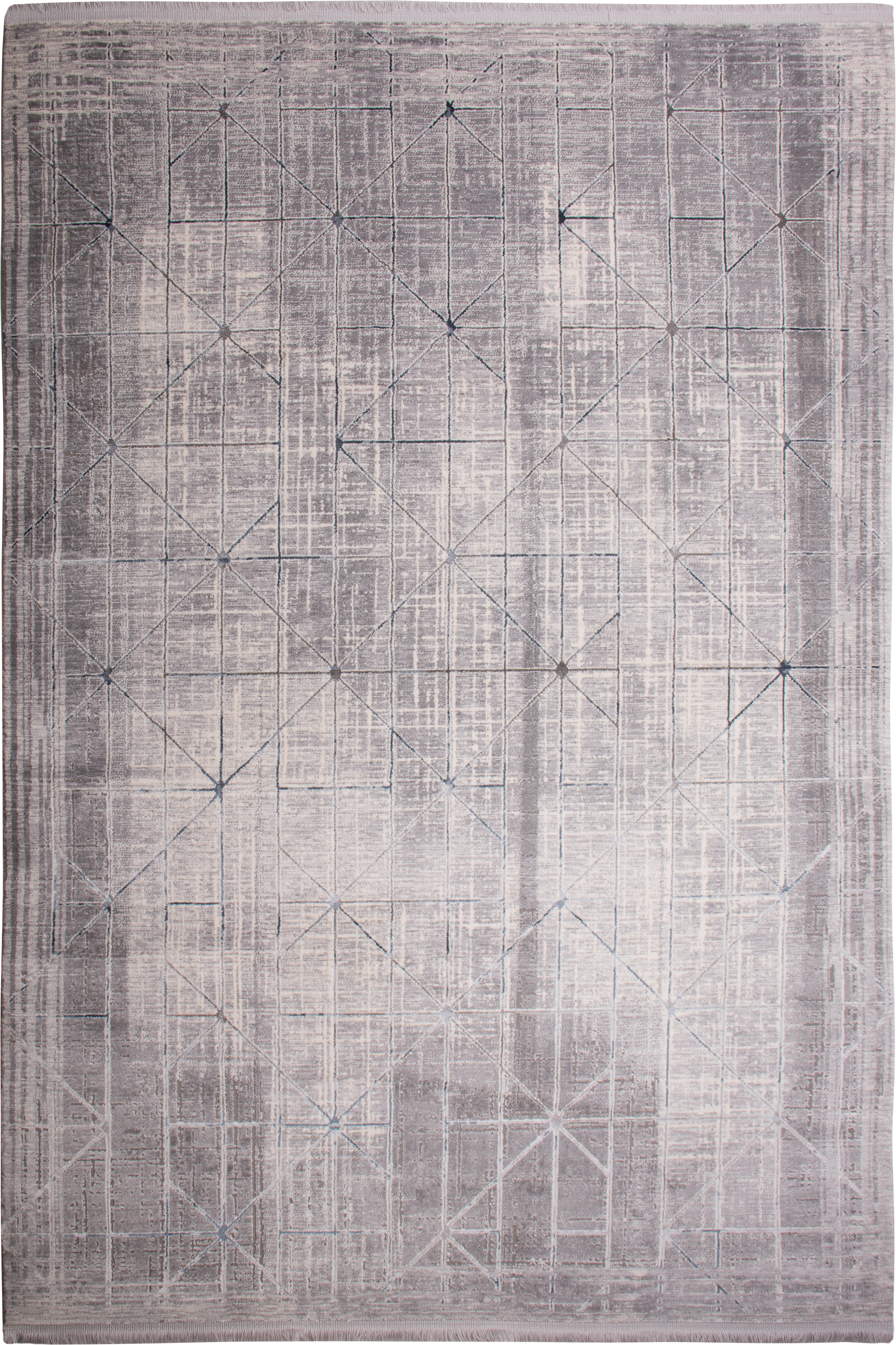 Dywan Vello przecierany geometryczny szaro-niebieski 80 x 150 cm