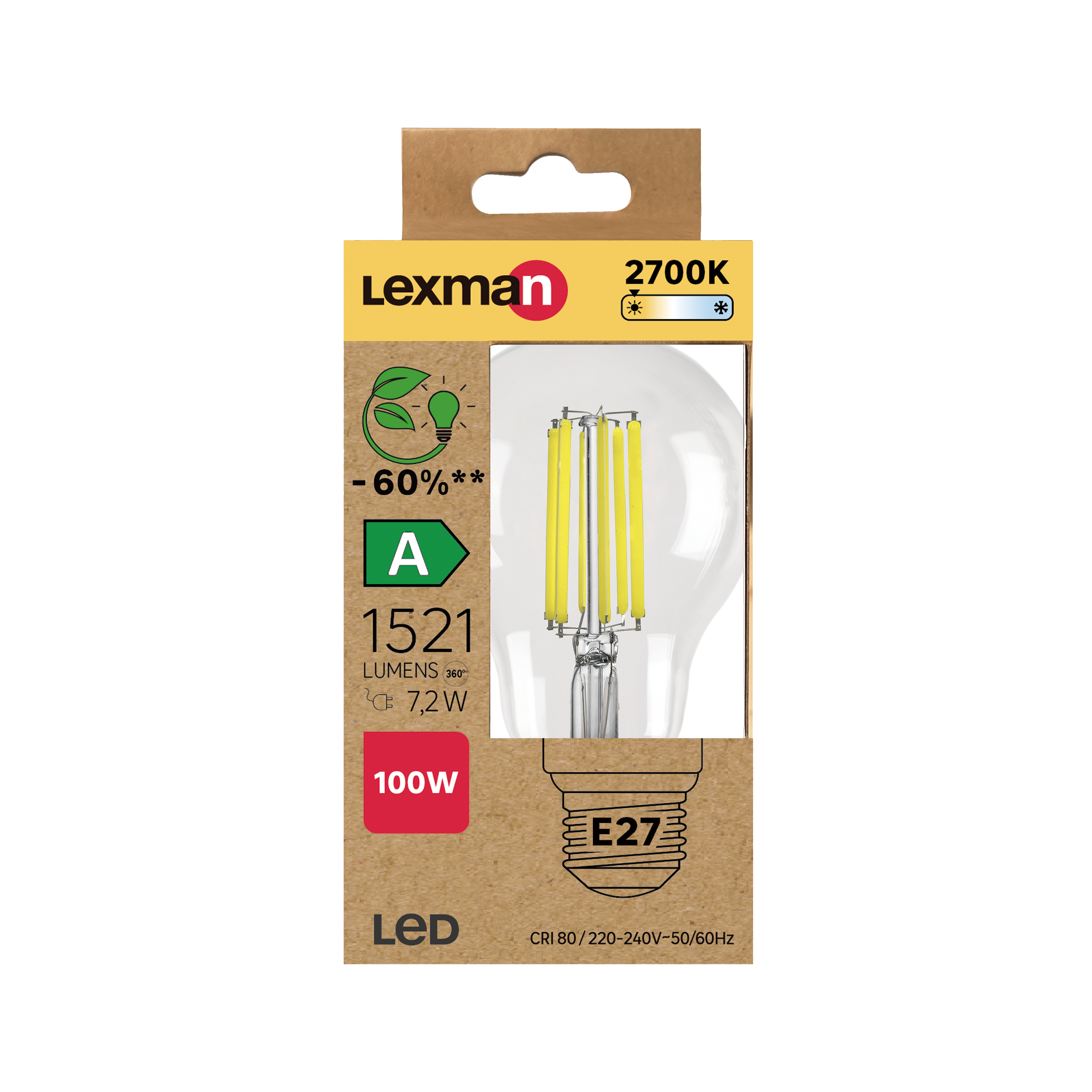 Żarówka LED E27 7,2 W 1521 lm Ciepła biel Lexman - 3