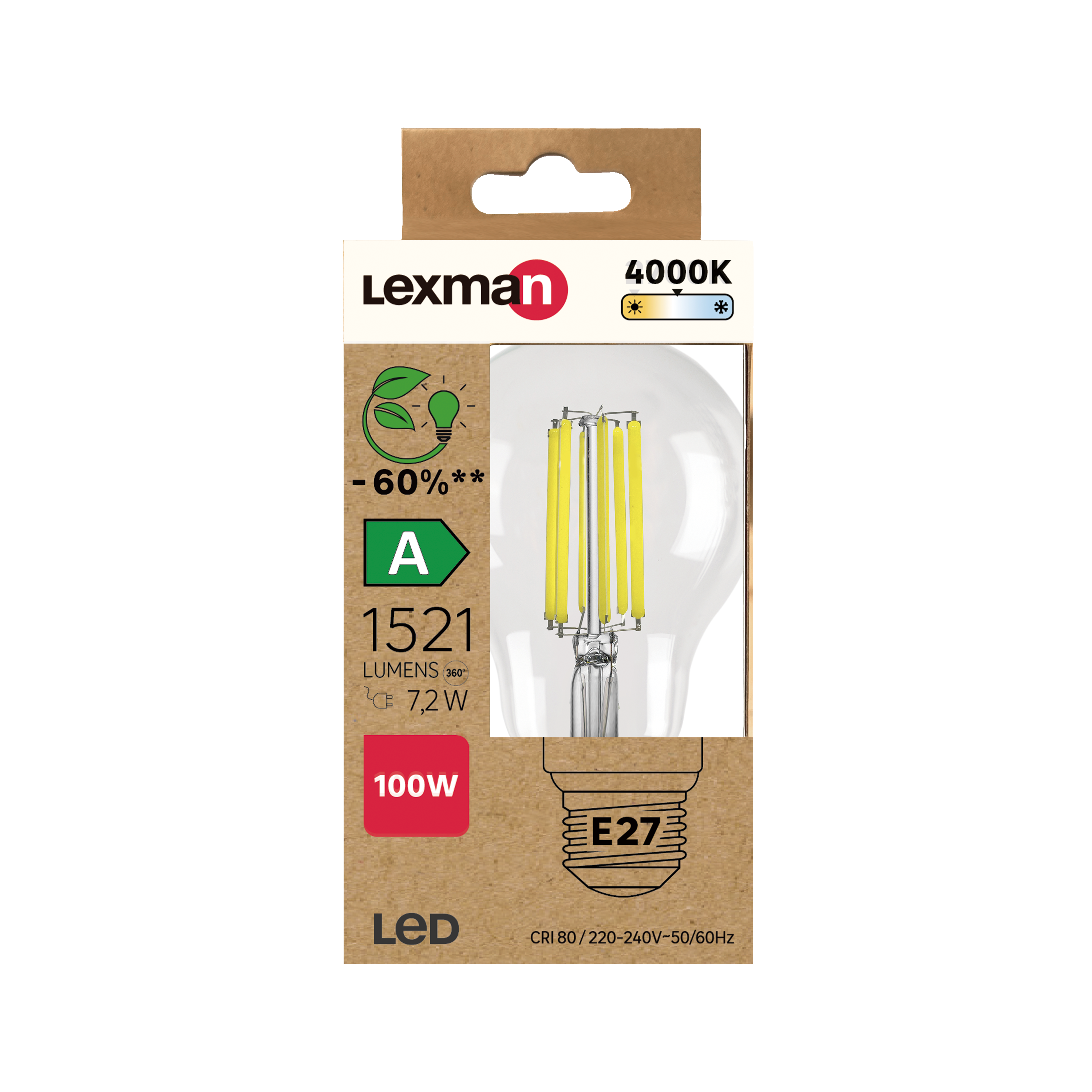 Żarówka LED E27 7,2 W 1521 lm Neutralna biel Lexman - 3