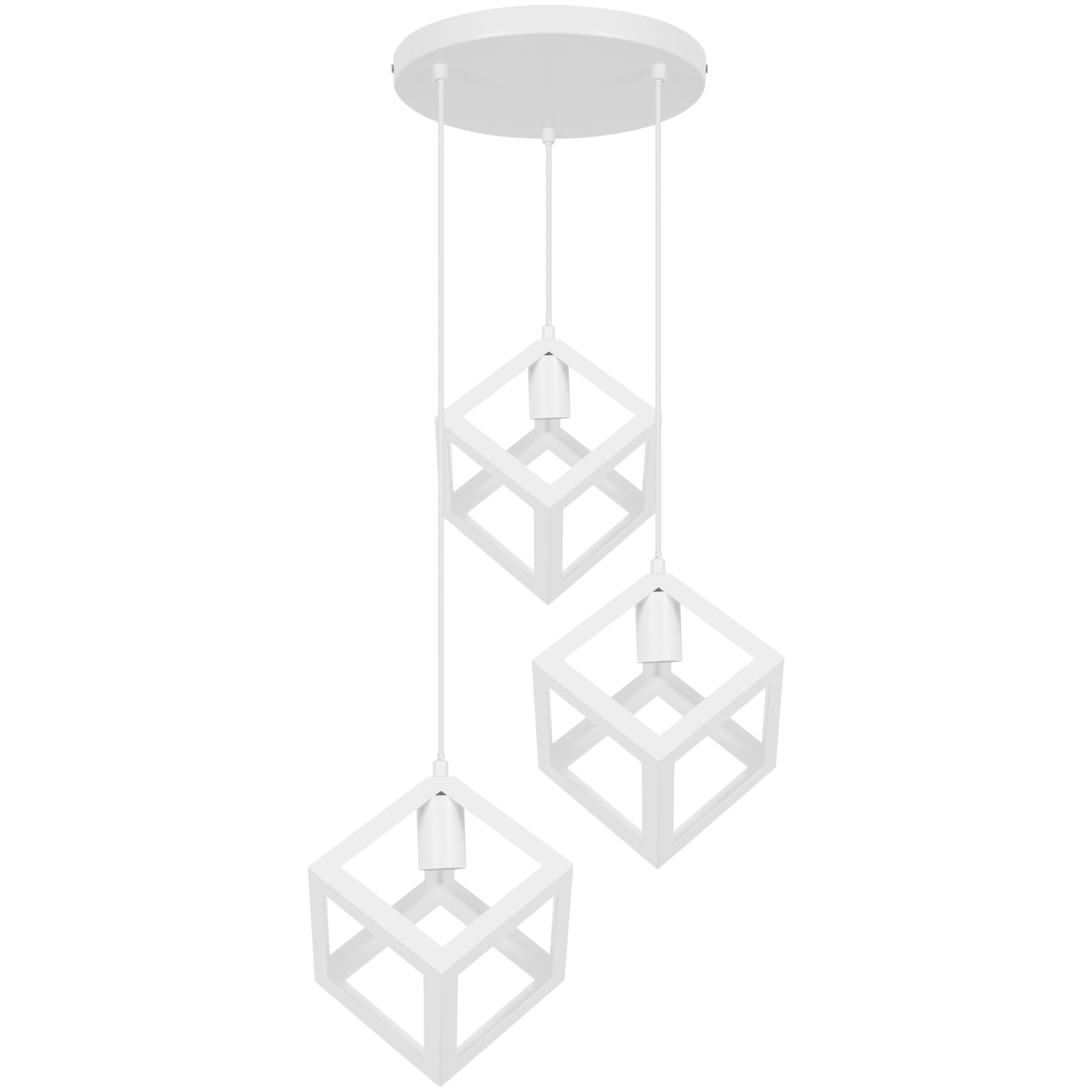 Lampa wisząca Plywood biała 3 x E27 Inspire - 2