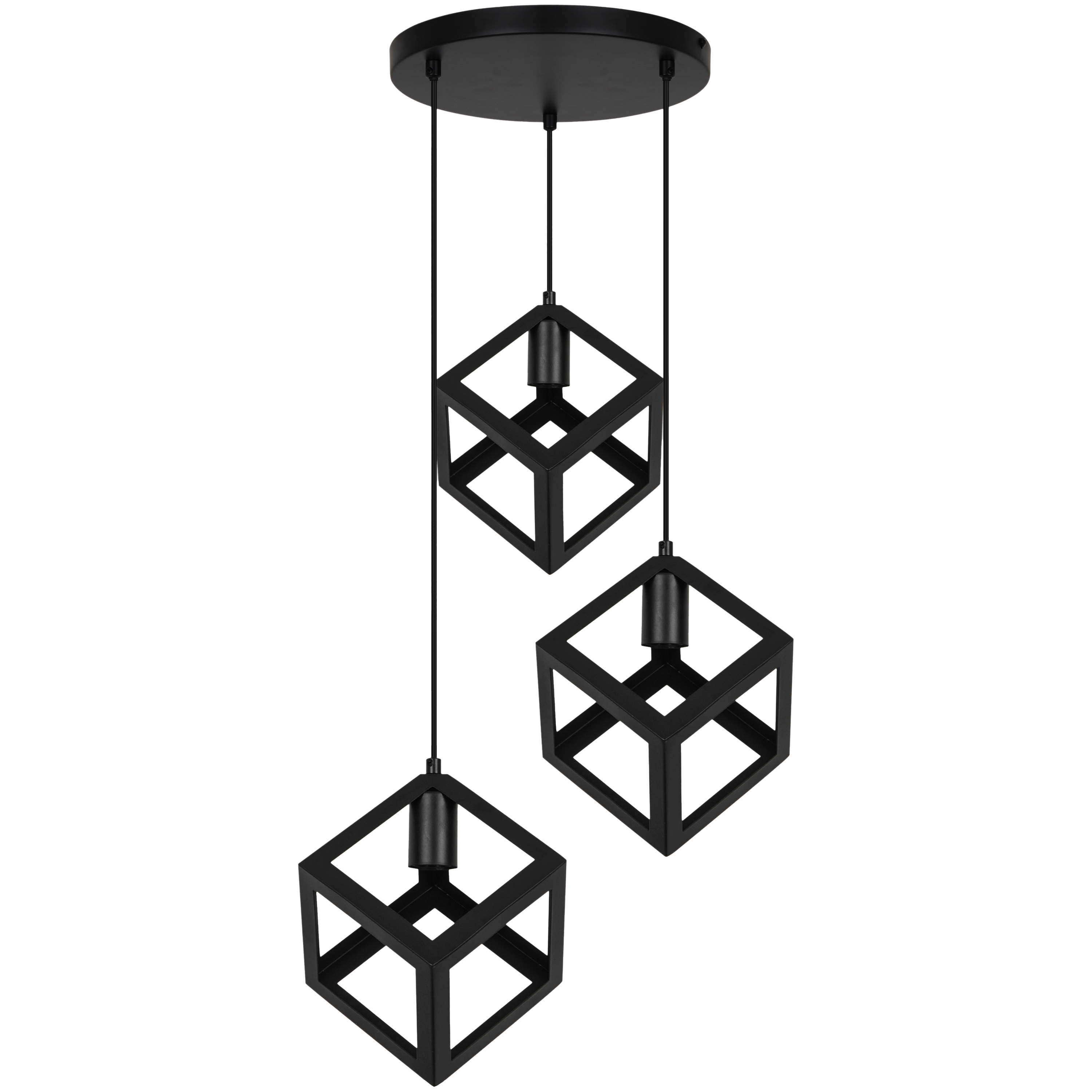 Lampa wisząca Plywood czarna 3 x E27 Inspire - 2