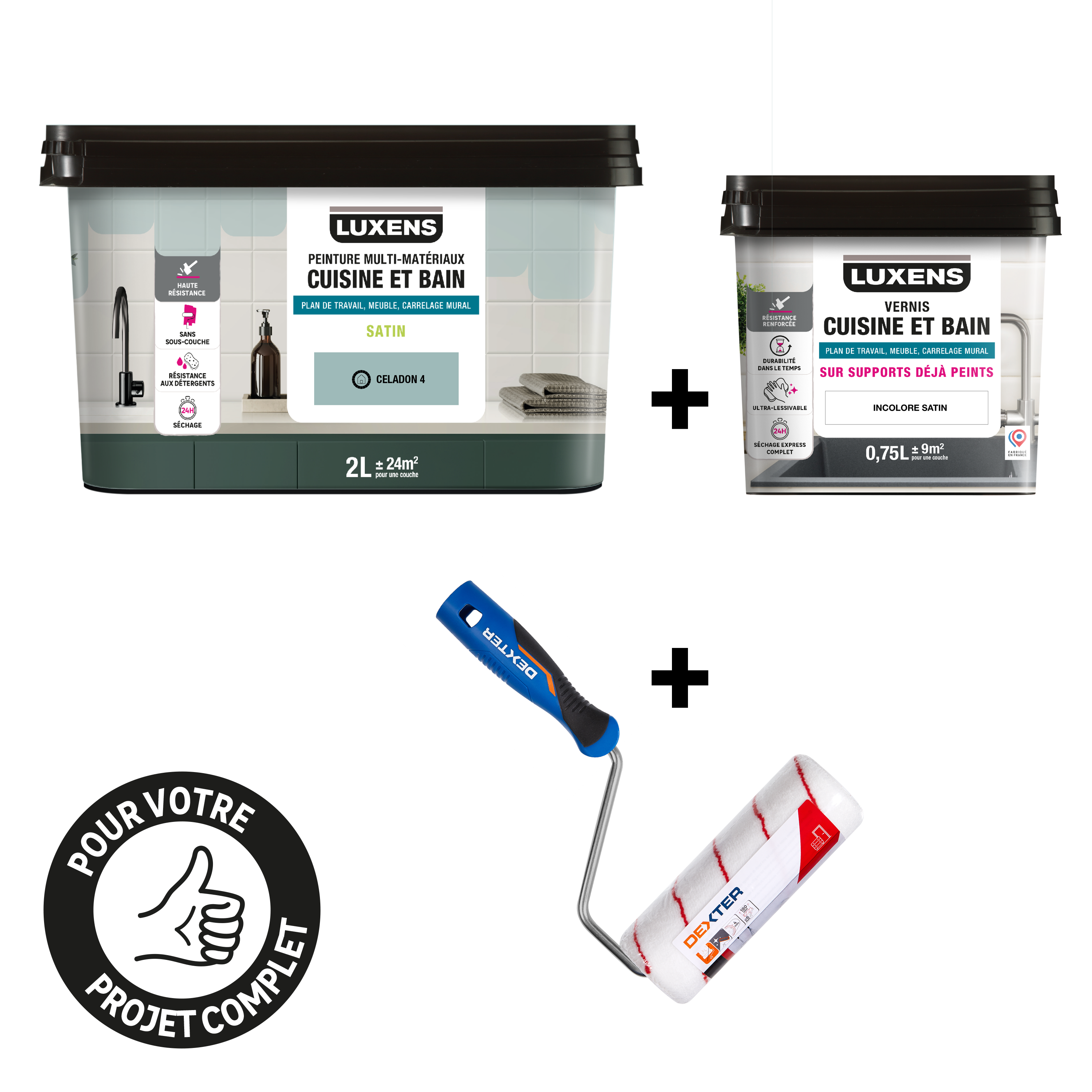 Peinture carrelage, meuble, crédence havana 6 mat LUXENS Cuisine et bain 2L - 7