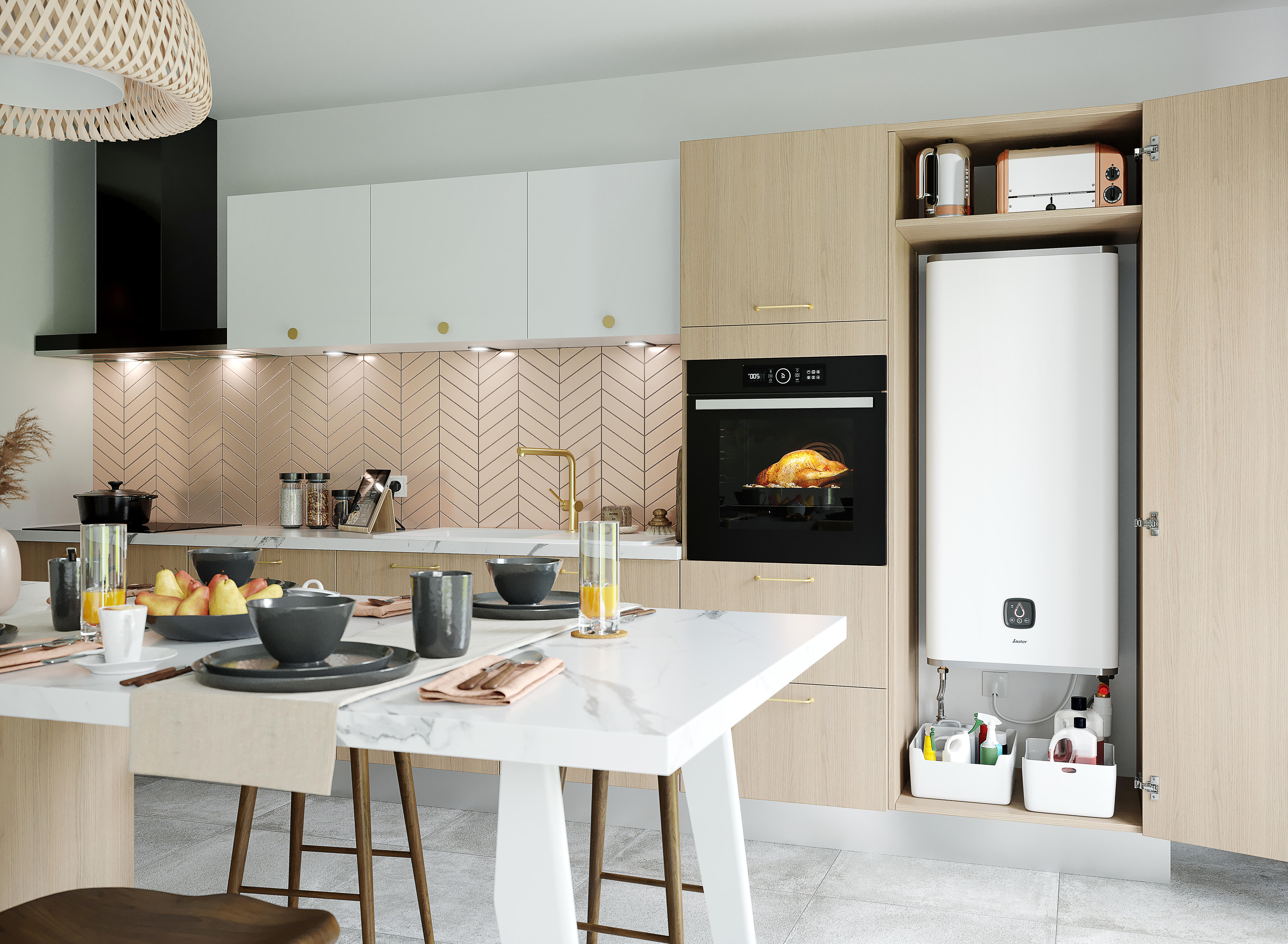 Chauffe-eau électrique plat horizontal/vertical SAUTER Guelma connecté 100L - 2