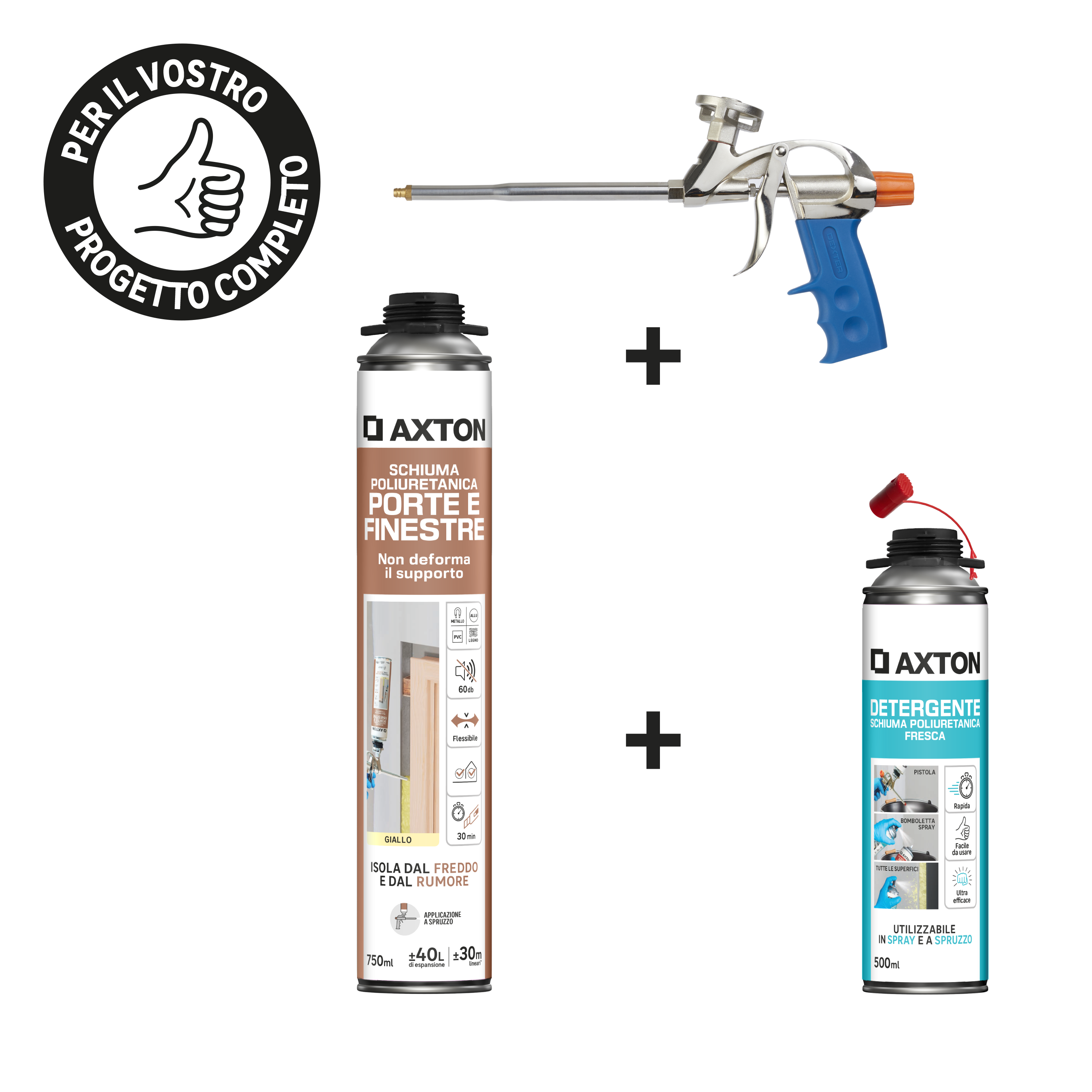 Schiuma espansa poliuretanica AXTON porte e finestre per pistola per isolare 750 ml - 4