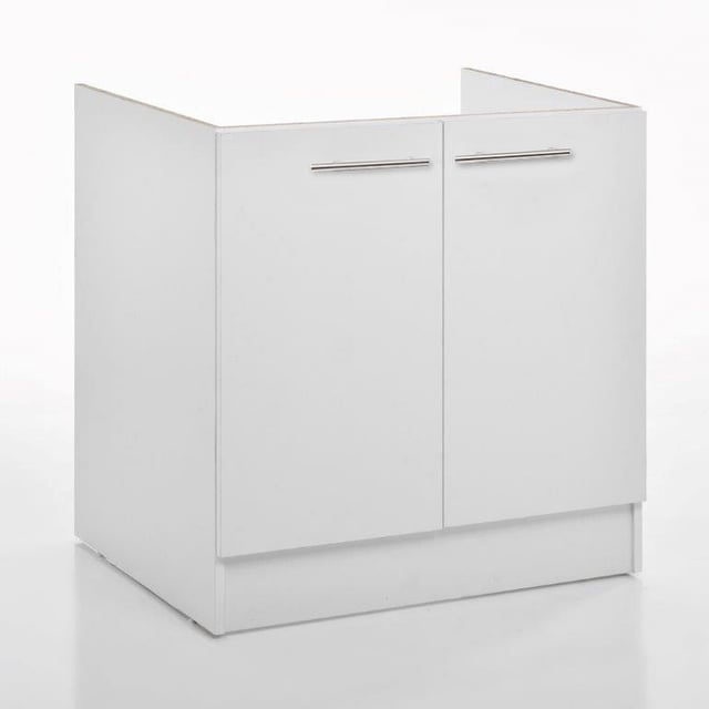 Meuble sous-évier de cuisine  blanc 2 portes H84 x l80
