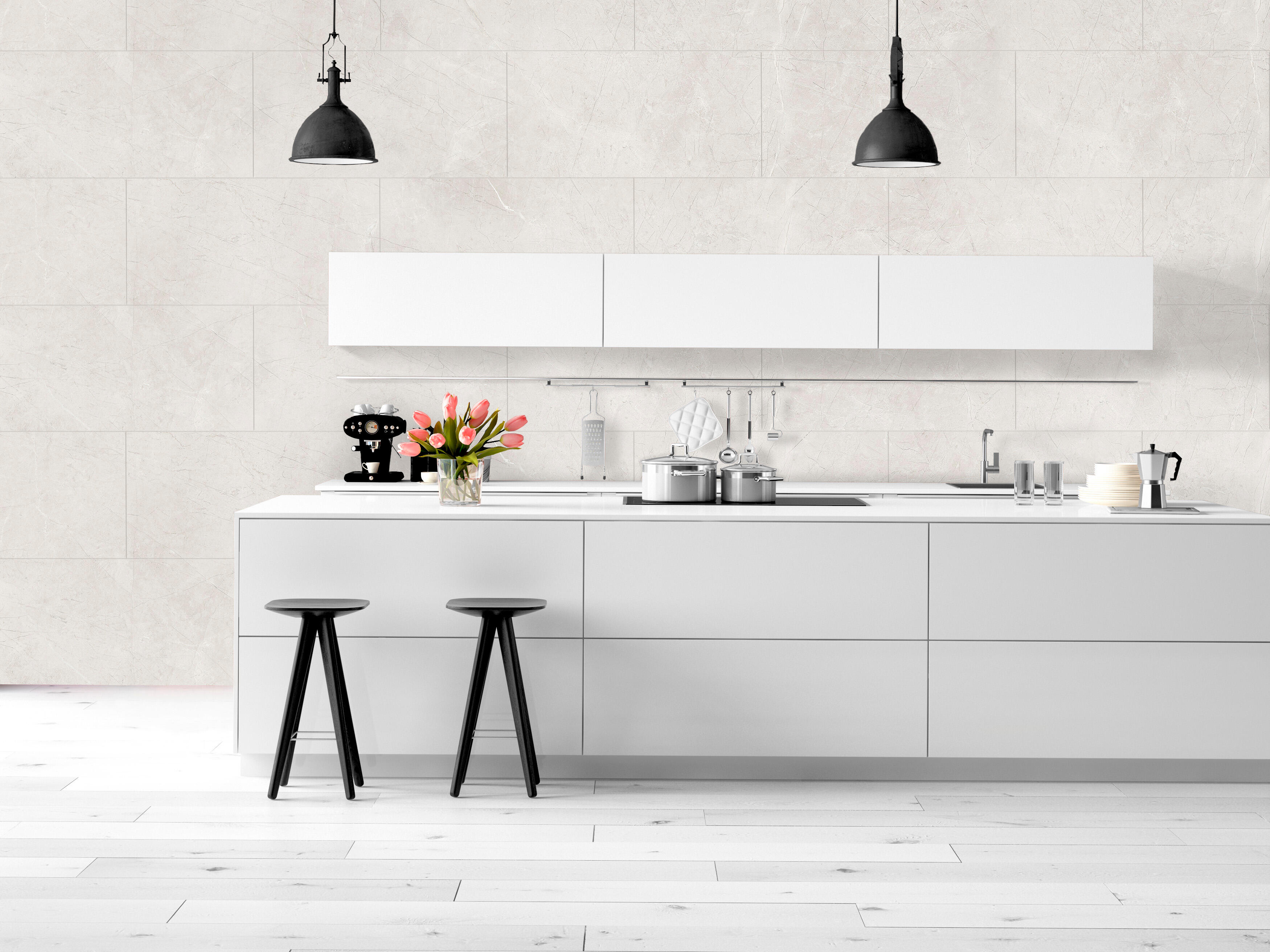 Revestimiento de pared decorativo efecto mármol vinílico spc selene white color beige de 80x40 cm