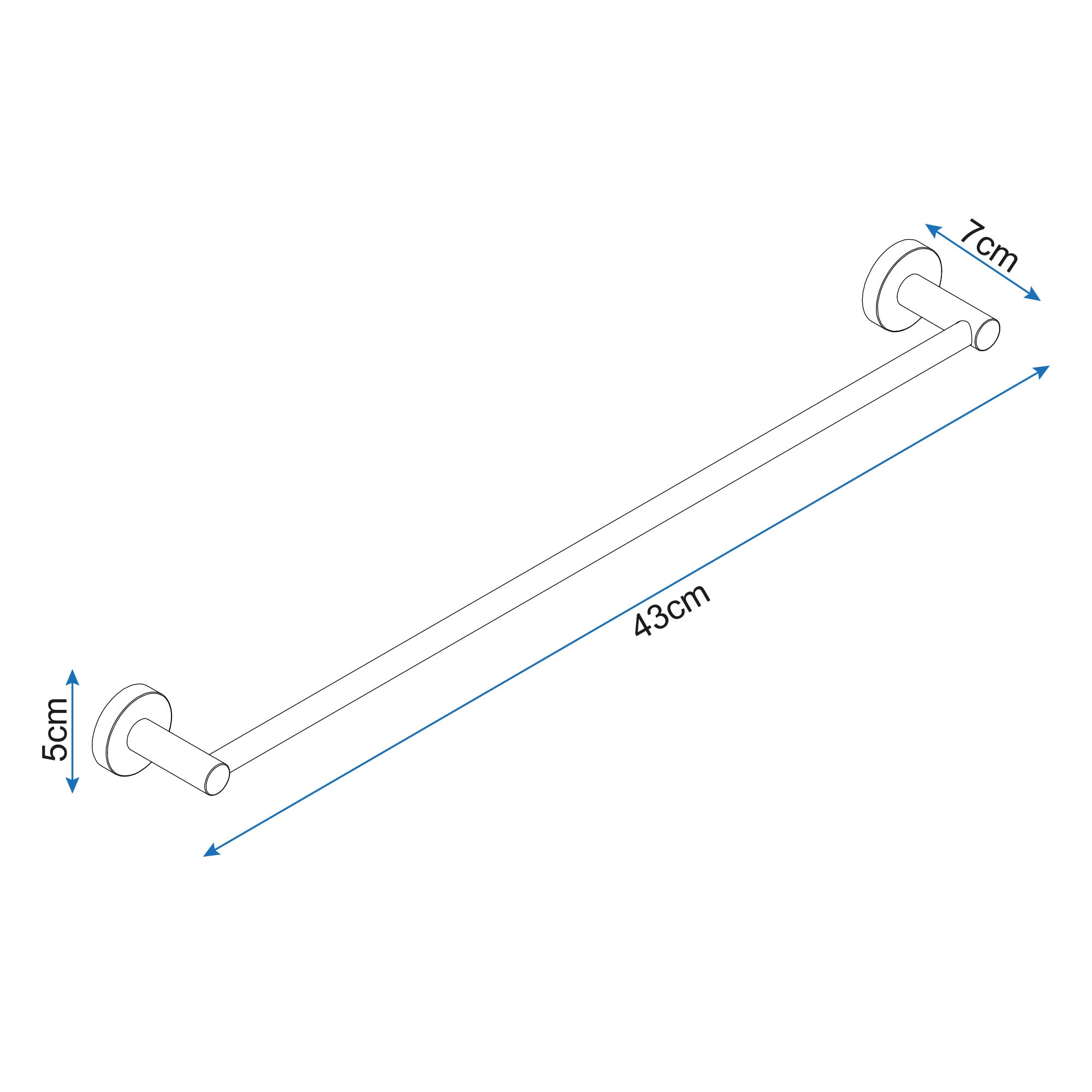 Toalheiro barra 40 cm preto Soul - 2