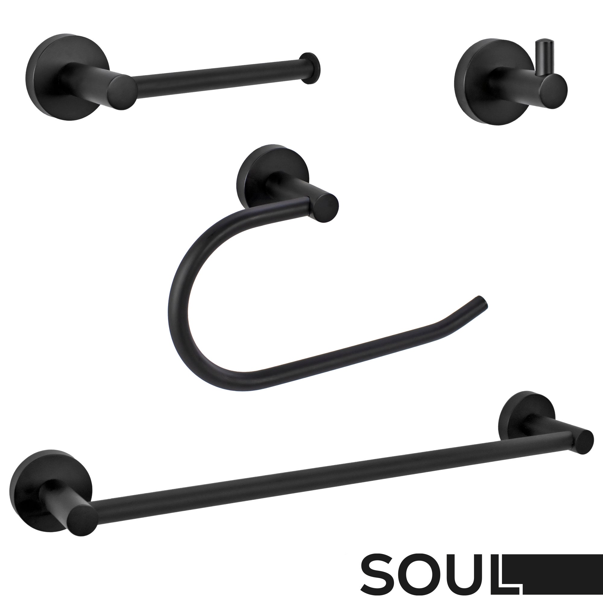 Toalheiro barra 40 cm preto Soul - 4