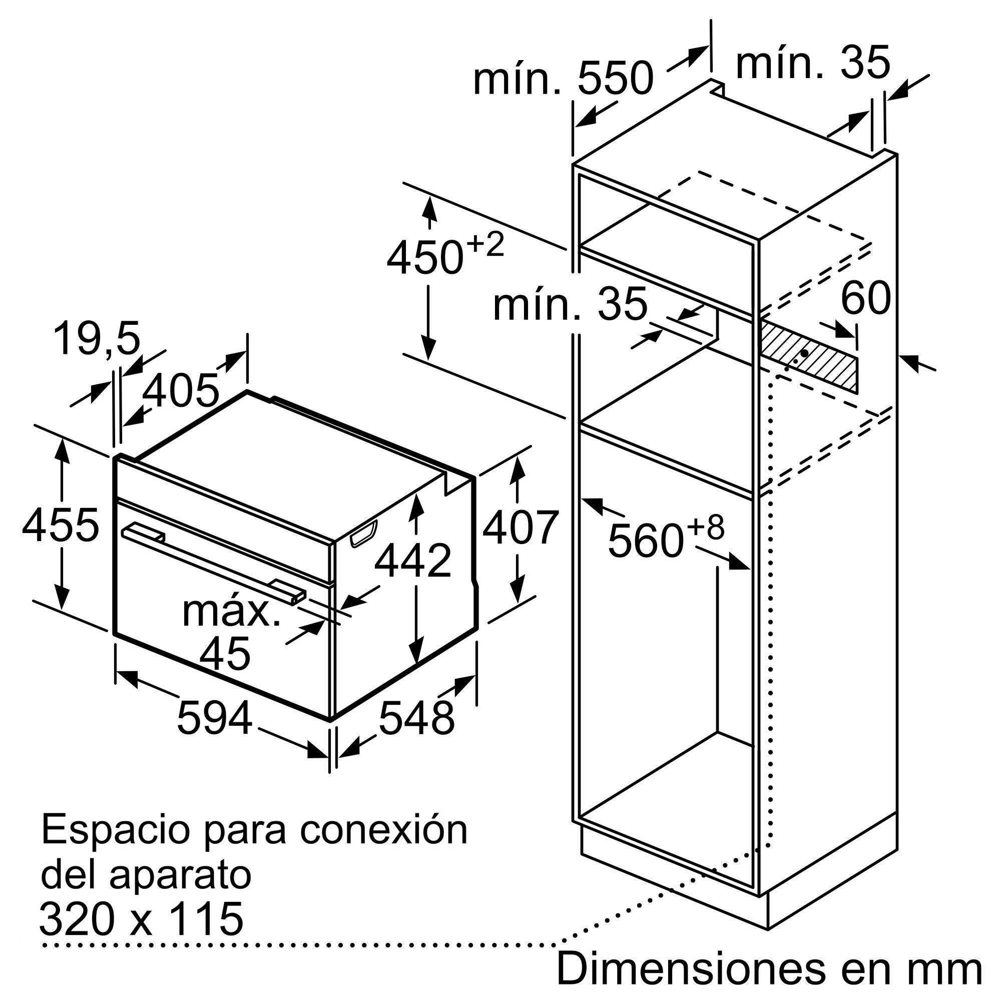 Horno compacto multifunción BOSCH CBG7341B1 47L Aqualisis negro Clase A+ - 14