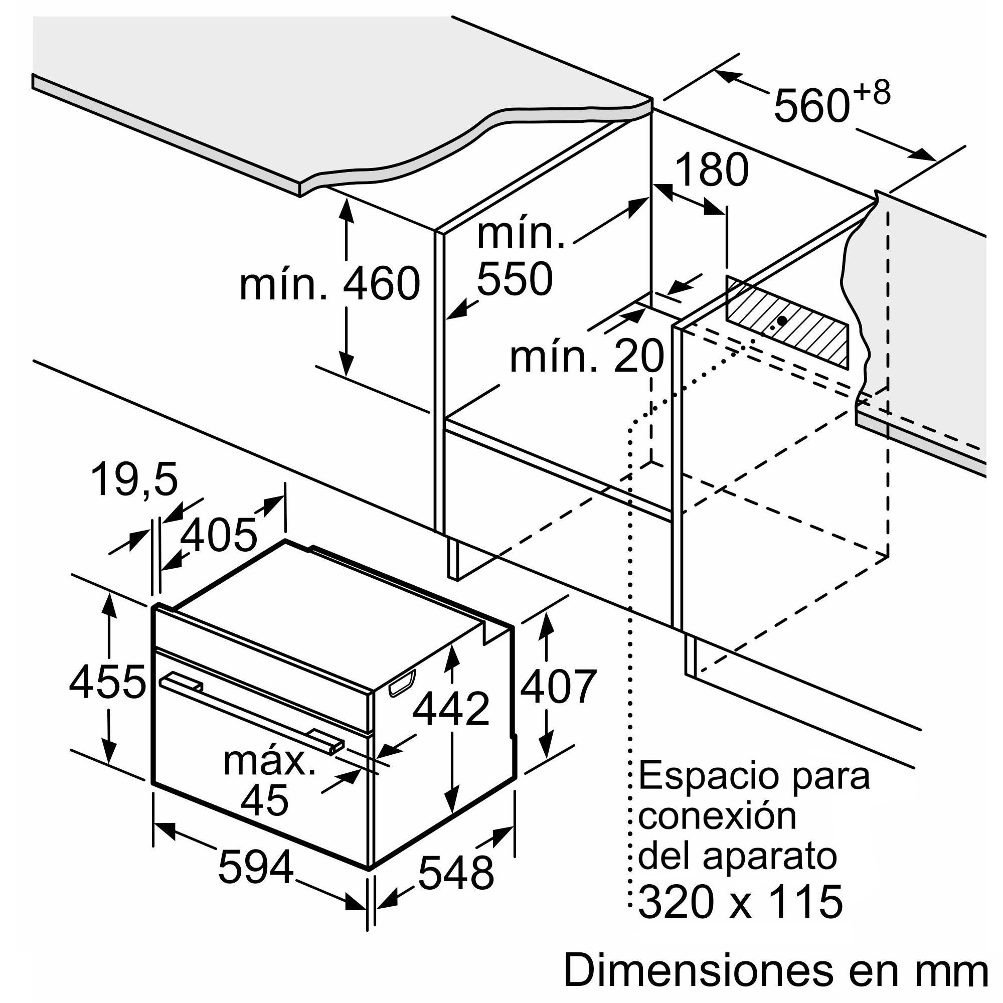 Horno compacto multifunción BOSCH CBG7341B1 47L Aqualisis negro Clase A+ - 4