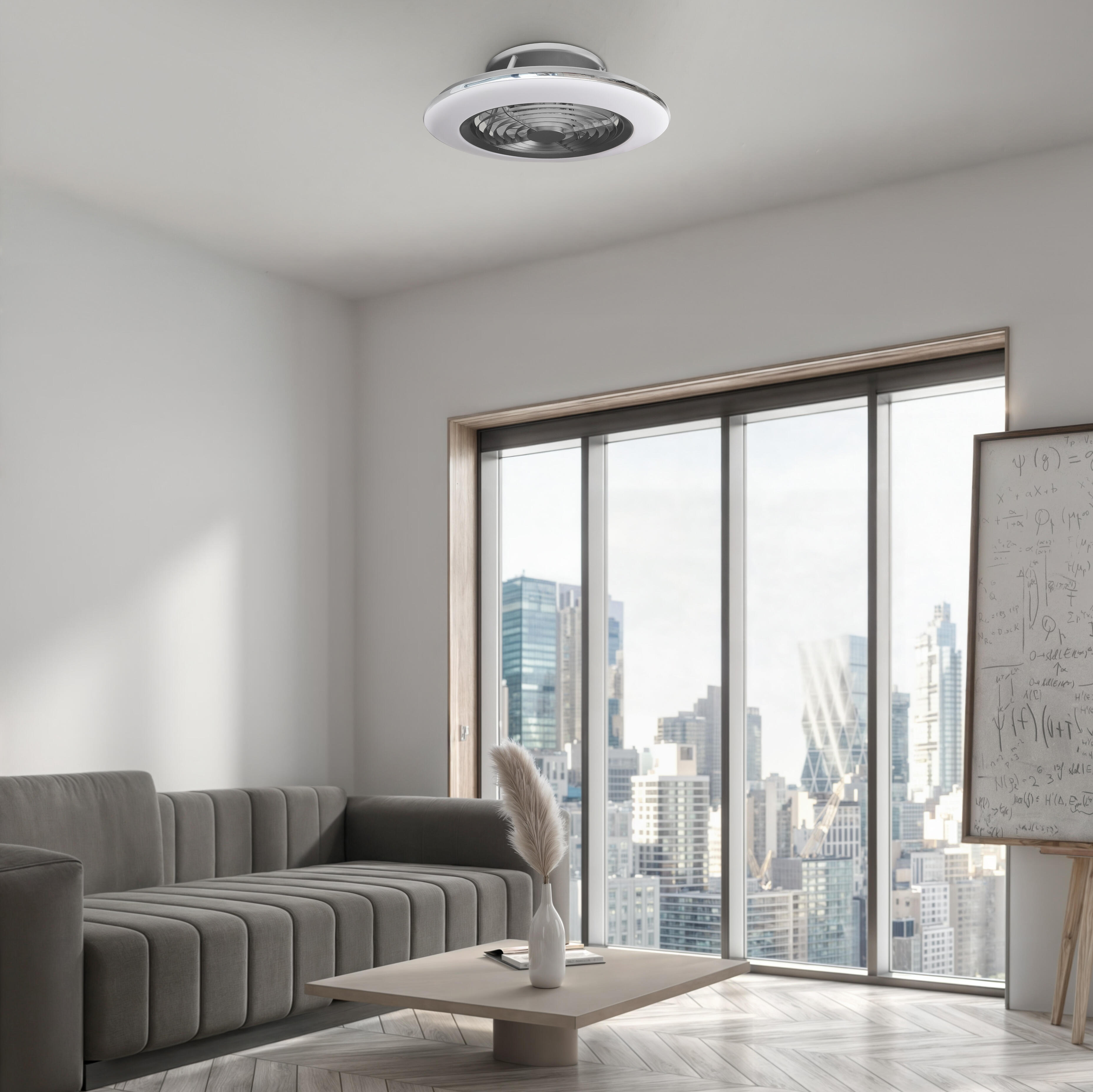 Ventilador de techo con luz sin aspas silencioso DC con mando MANTRA Alisio gris ø52.5 cm invierno/verano color luz regulable - 5