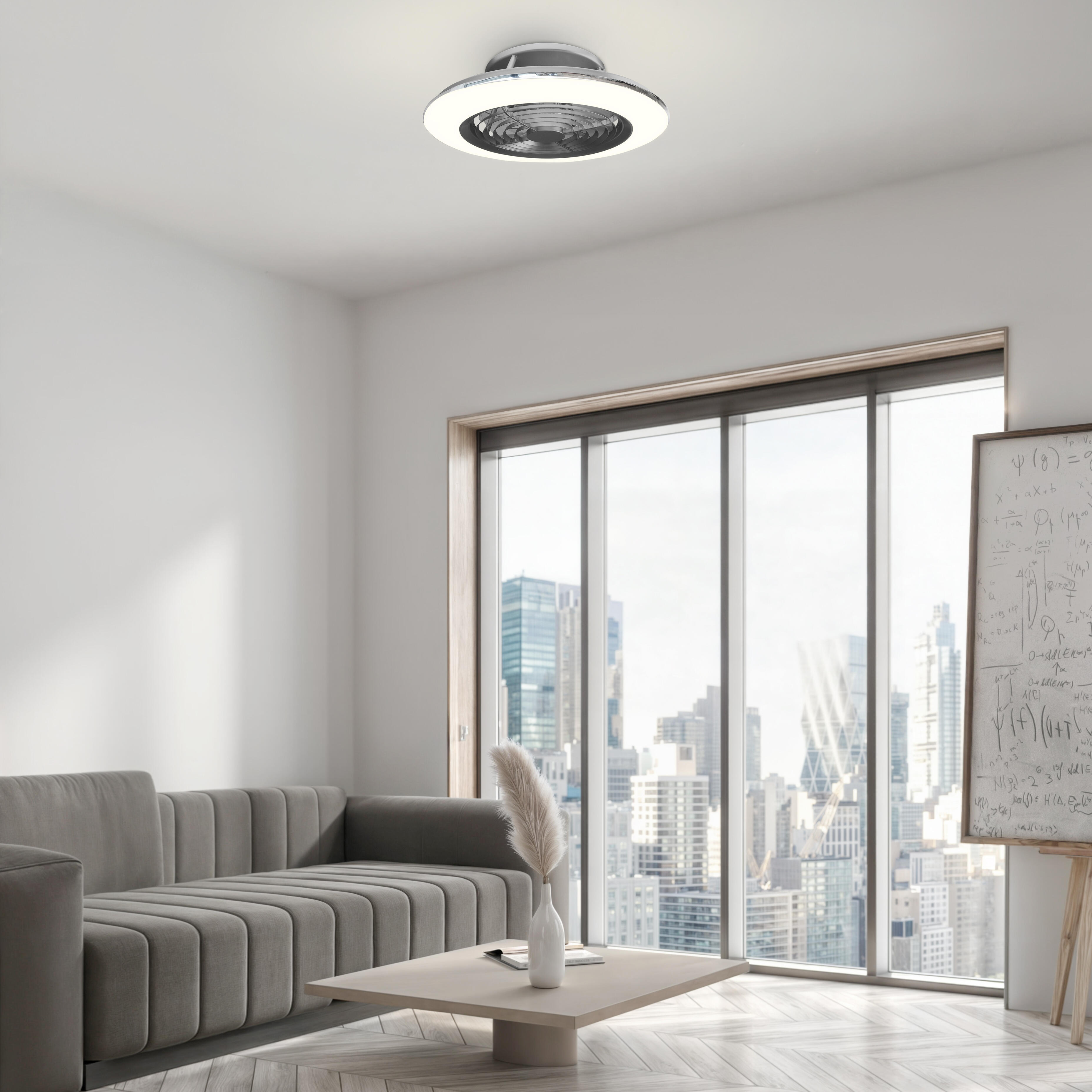 Ventilador de techo con luz sin aspas silencioso DC con mando MANTRA Alisio gris ø52.5 cm invierno/verano color luz regulable - 4