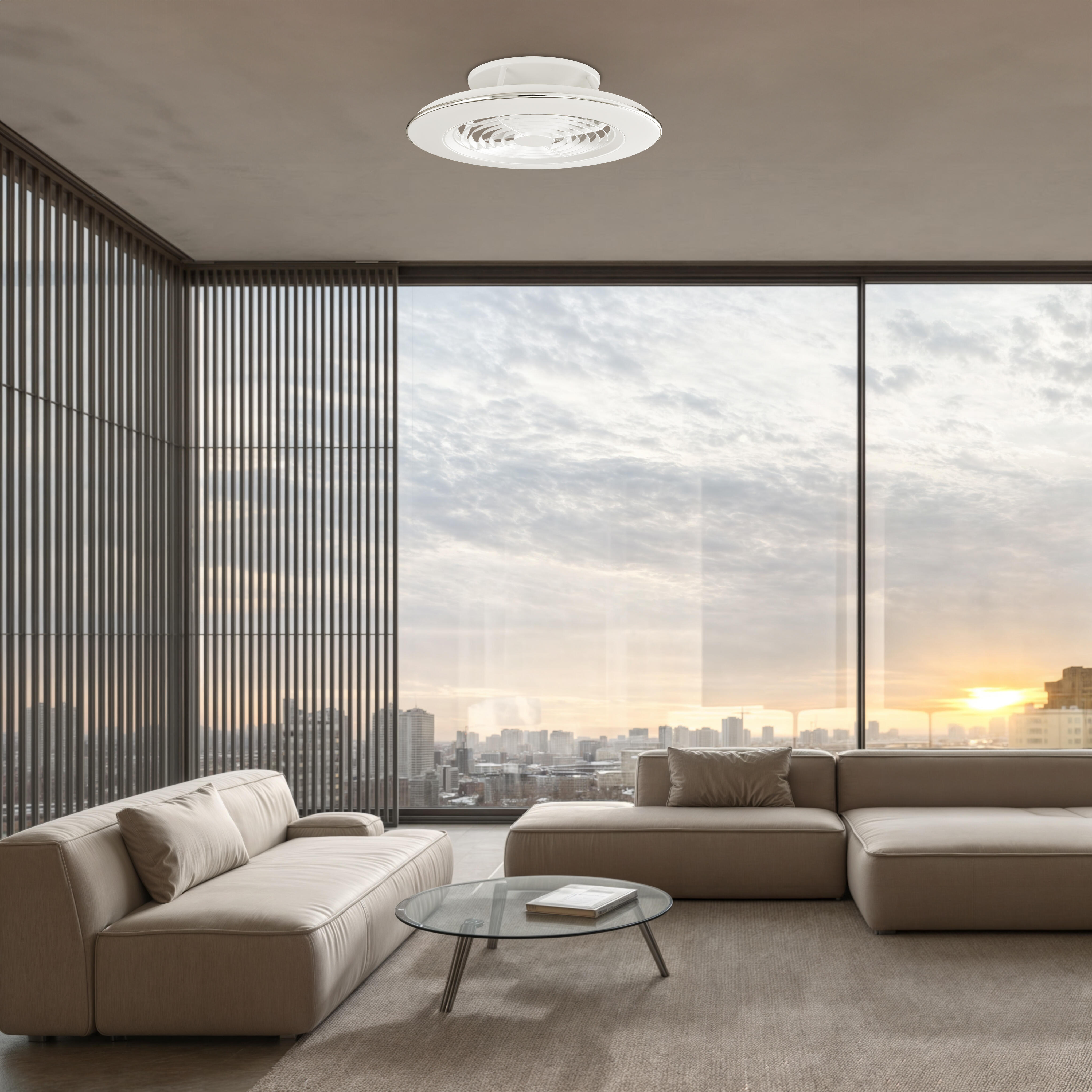 Ventilador de techo con luz sin aspas silencioso DC 35W con mando ø63 cm Alisio MANTRA blanco luz CCT | 6 velocidades | modo verano/invierno | recomendado de 13 a 20 m² - 5
