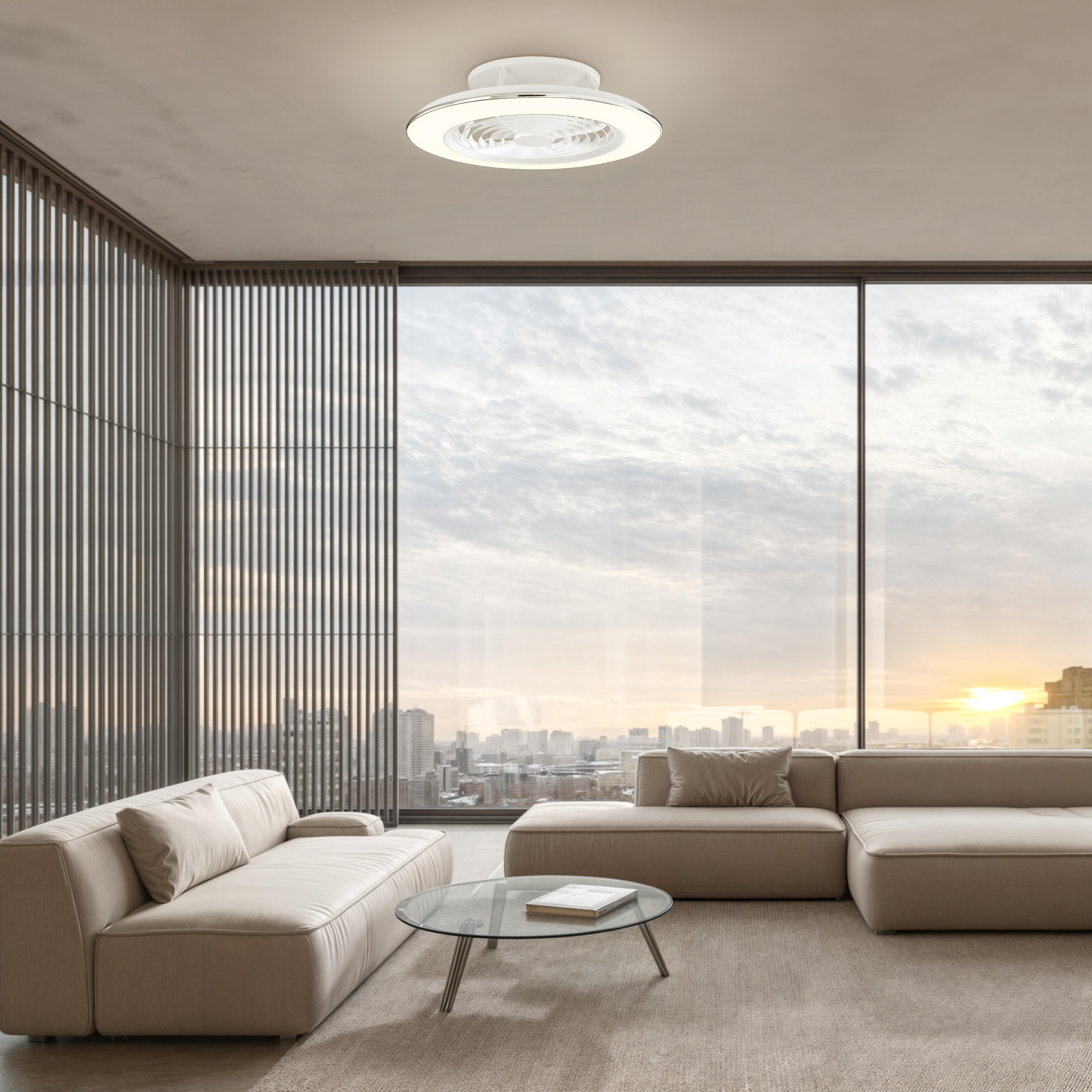 Ventilador de techo con luz sin aspas silencioso DC 35W con mando ø63 cm Alisio MANTRA blanco luz CCT | 6 velocidades | modo verano/invierno | recomendado de 13 a 20 m² - 4