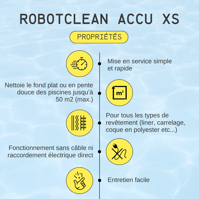 Propriétés robot clean accu xs ubbink