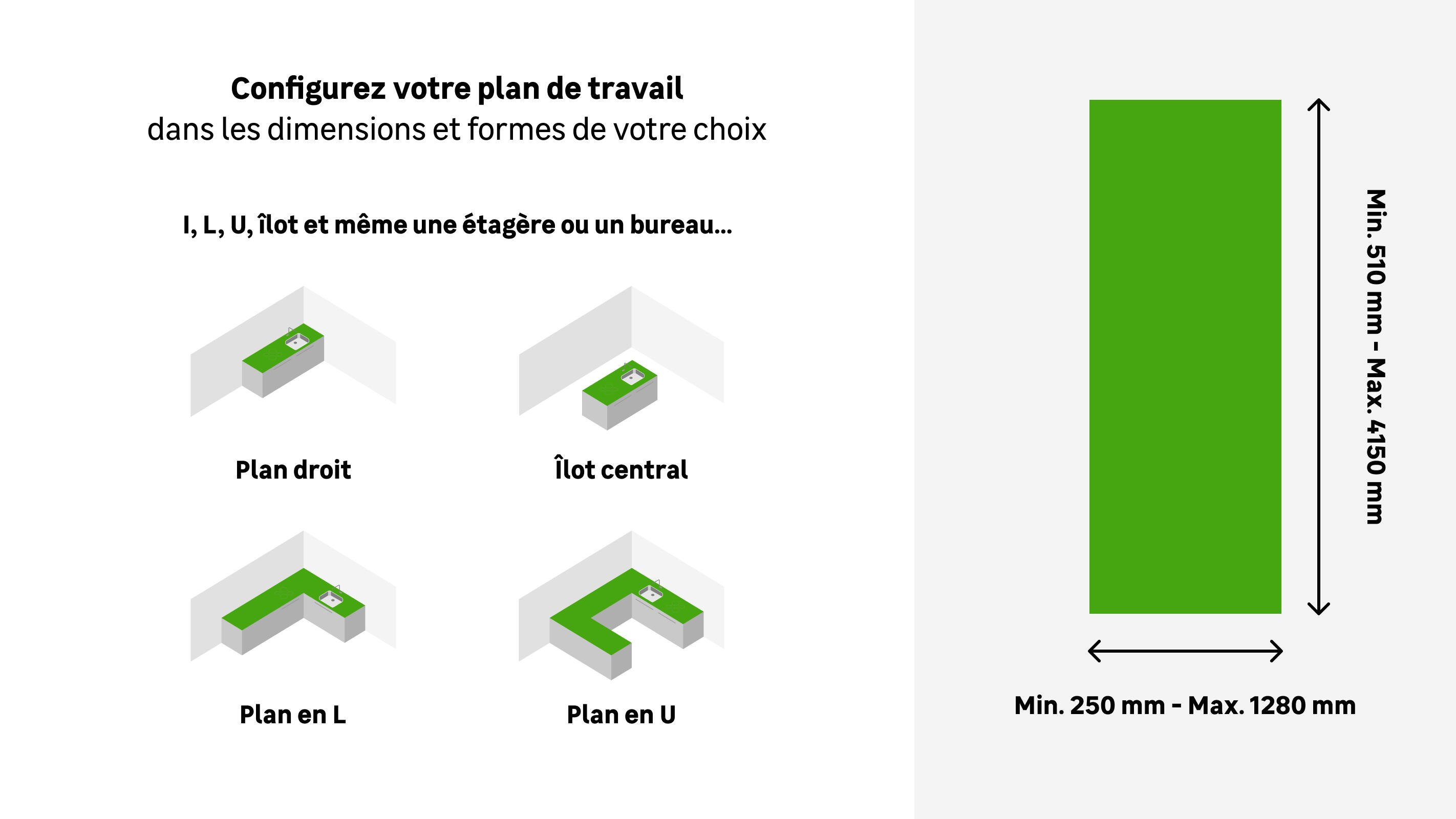Plan de travail stratifié sur-mesure Chêne Boréal Ep.38 mm | Leroy Merlin