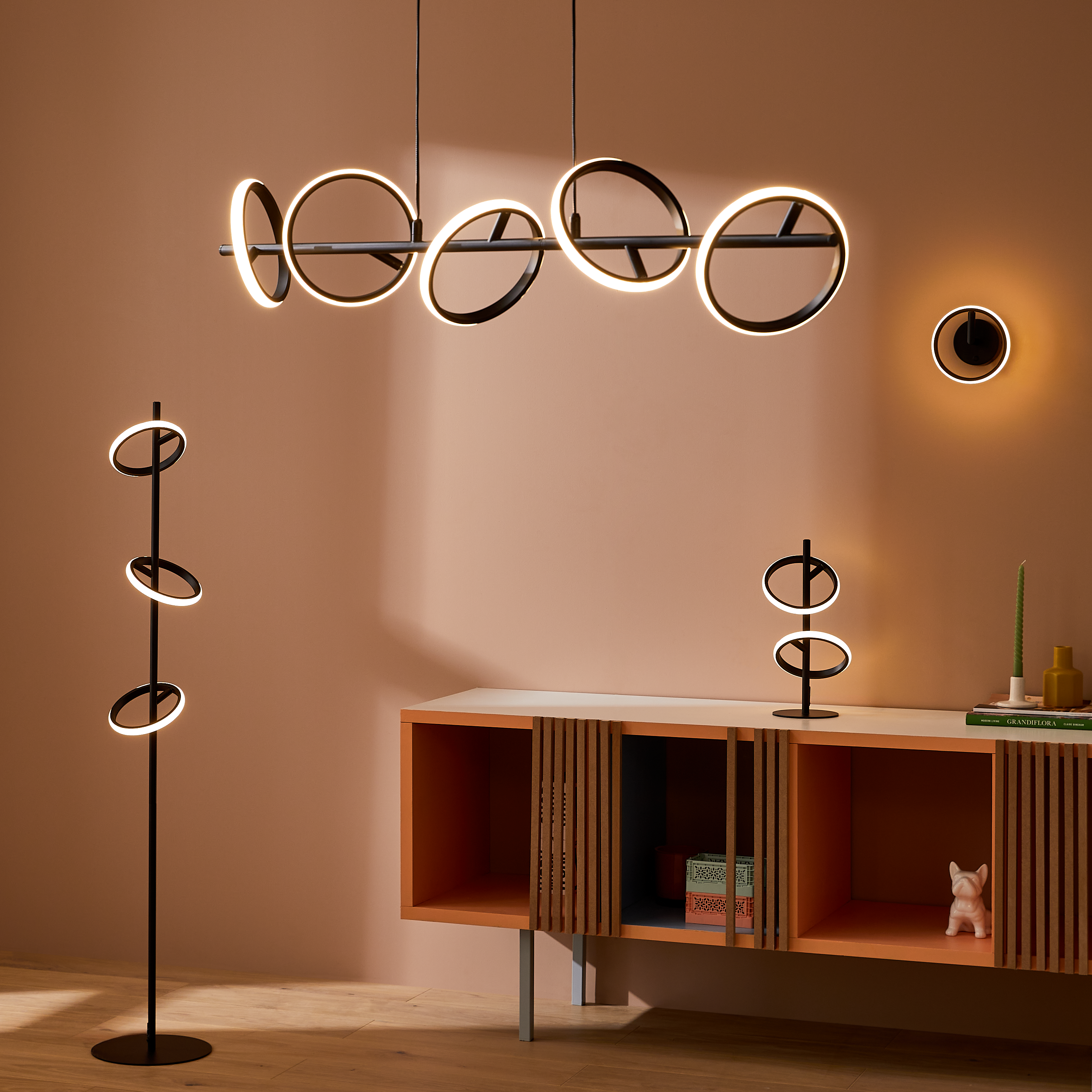 Lampa wisząca Kapeo czarna 5 x LED Inspire - 12