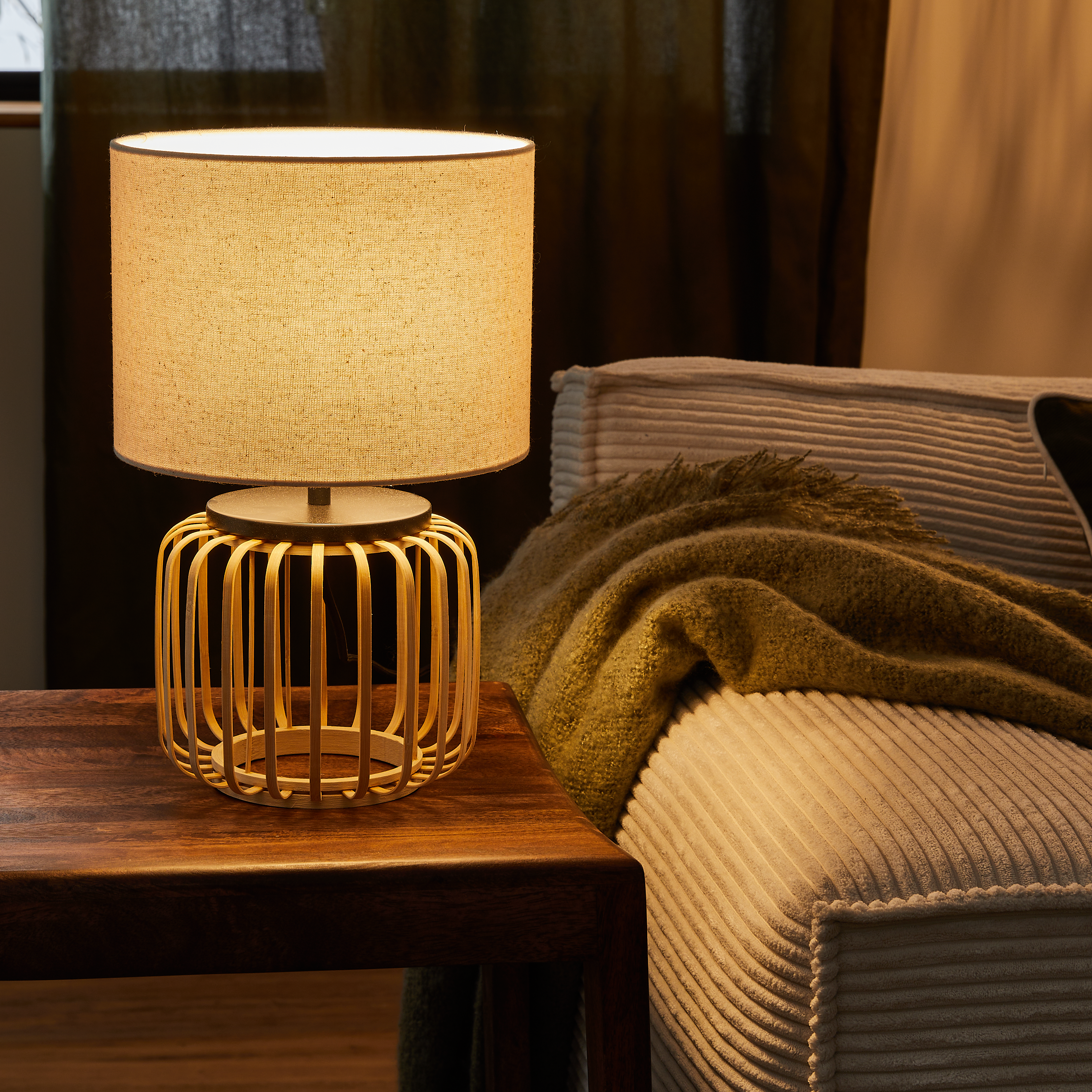 Lampa stołowa Pecan bambus E27 Inspire - 6