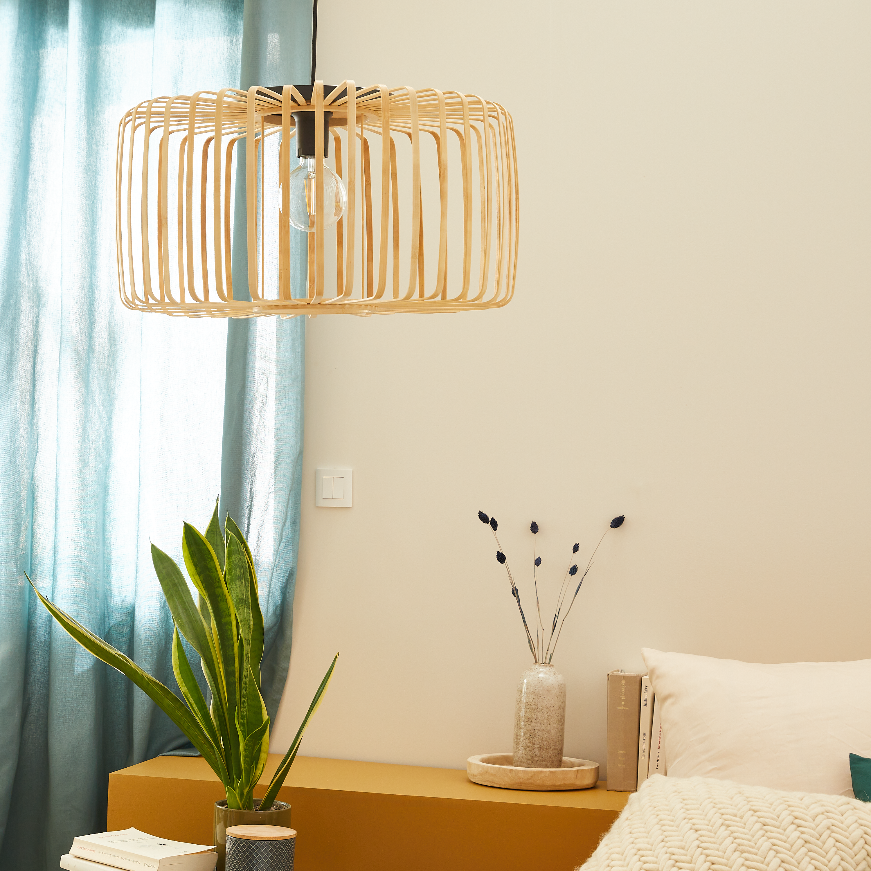 Lampa wisząca Pecan bambus E27 Inspire - 5