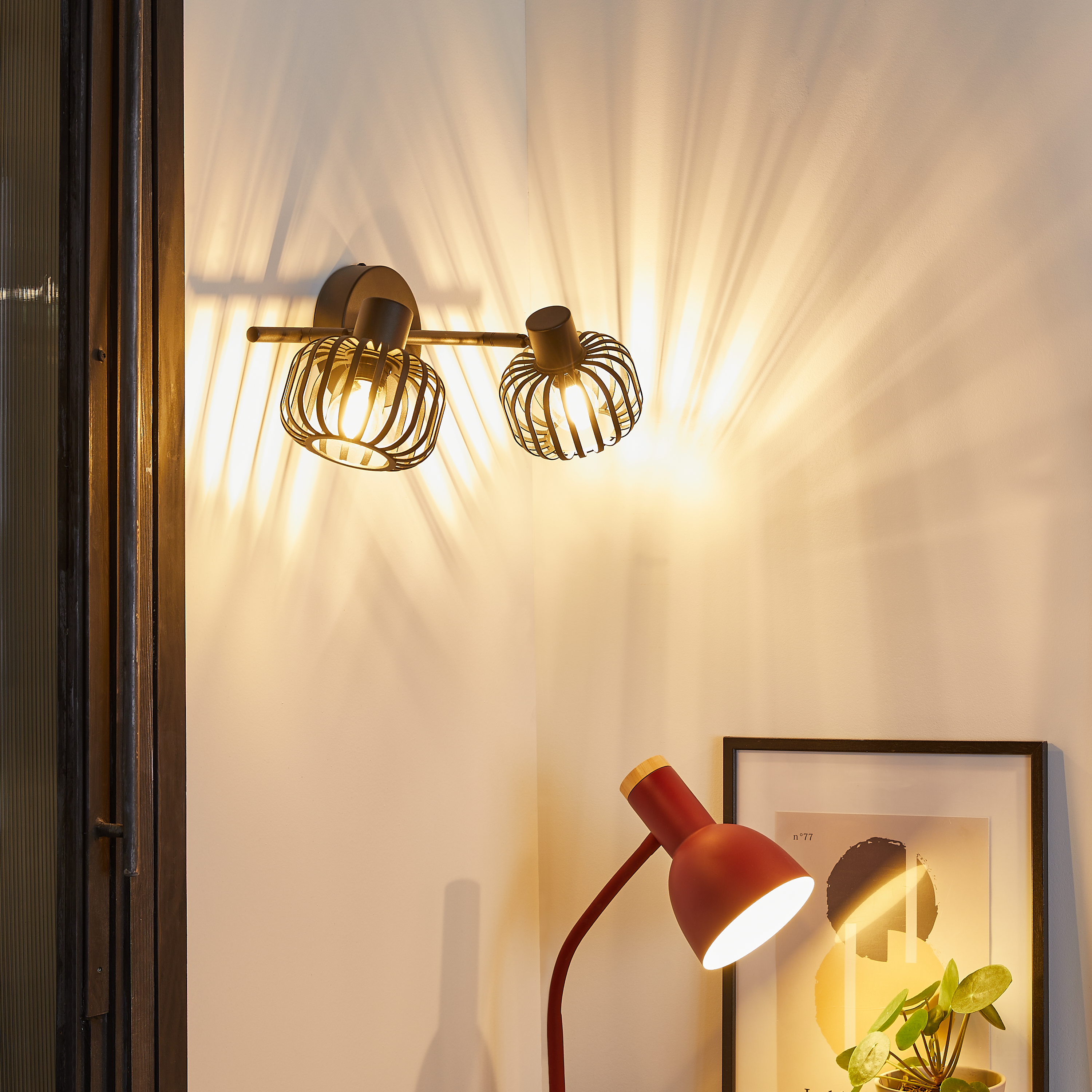 Rampe de 2 spots Pecan, noir, E14, INSPIRE - 3