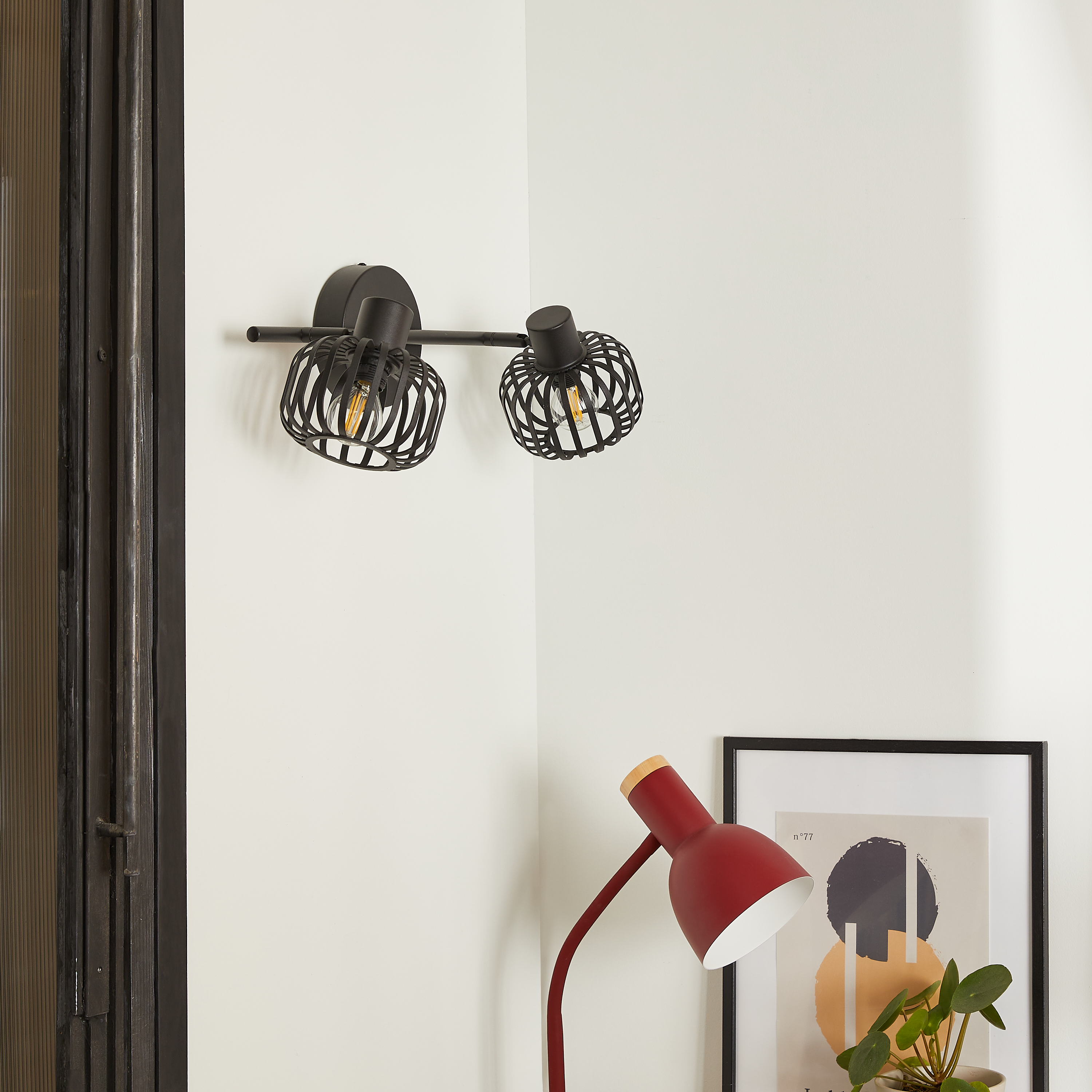 Rampe de 2 spots Pecan, noir, E14, INSPIRE - 2