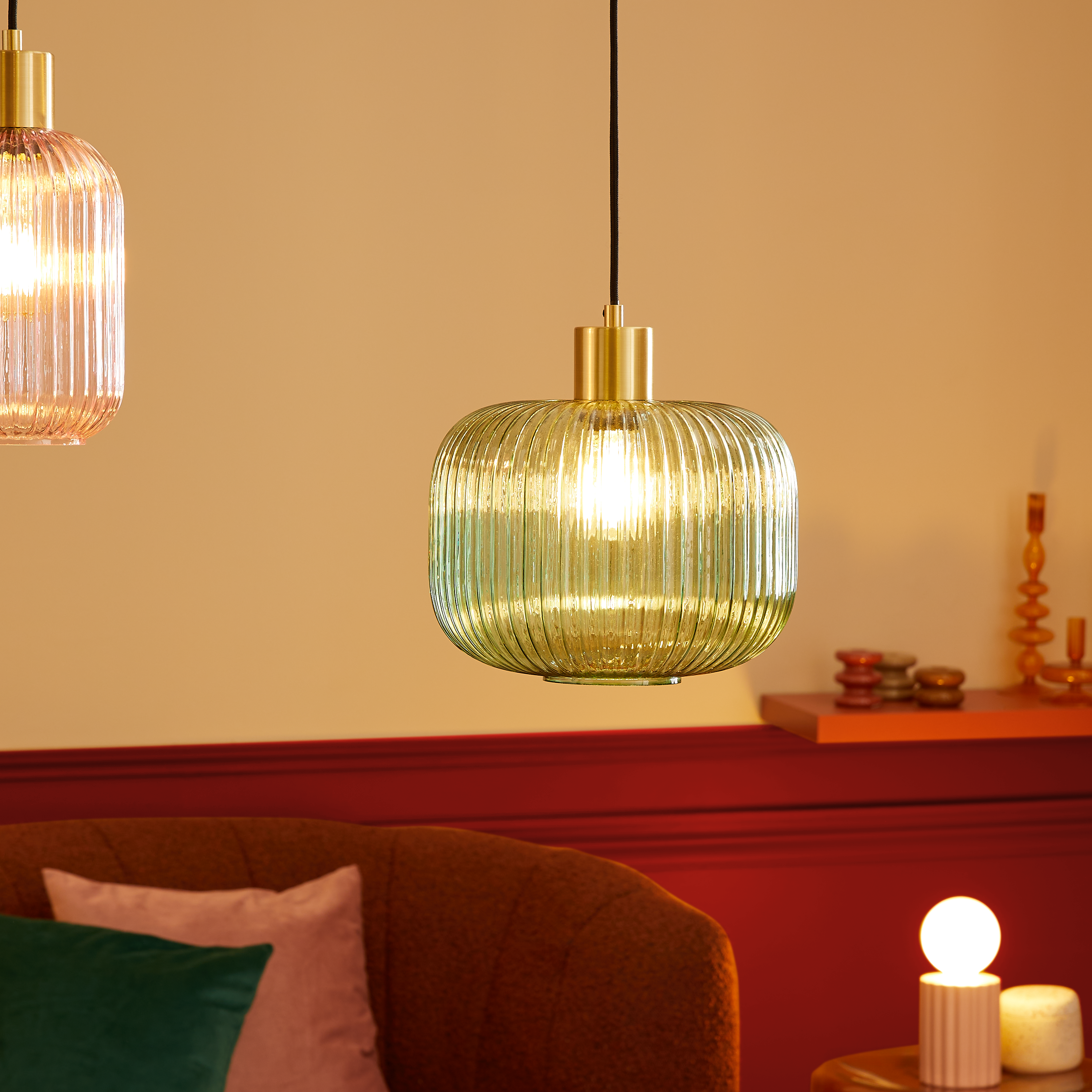 Lampa wisząca Dipsy zielona E27 Inspire - 7