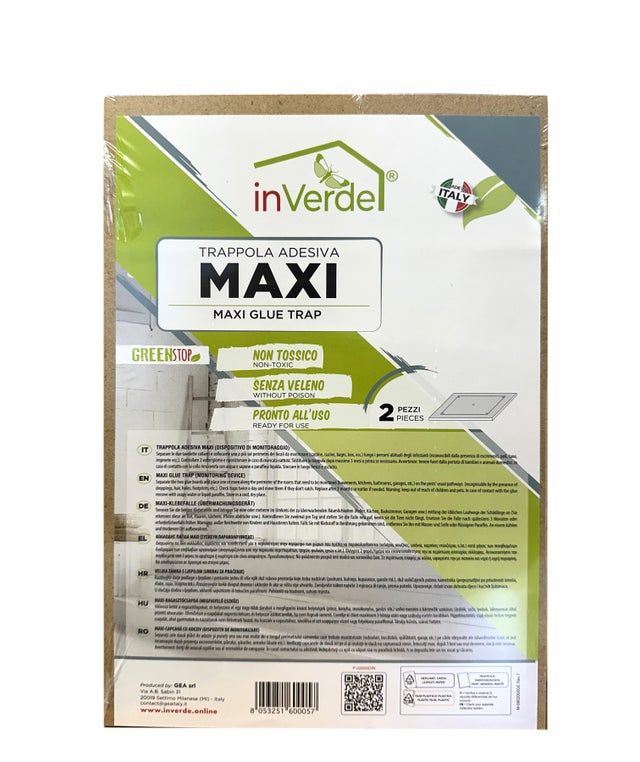 Trappola colla INVERDE adesiva MAXI, 2 pezzi