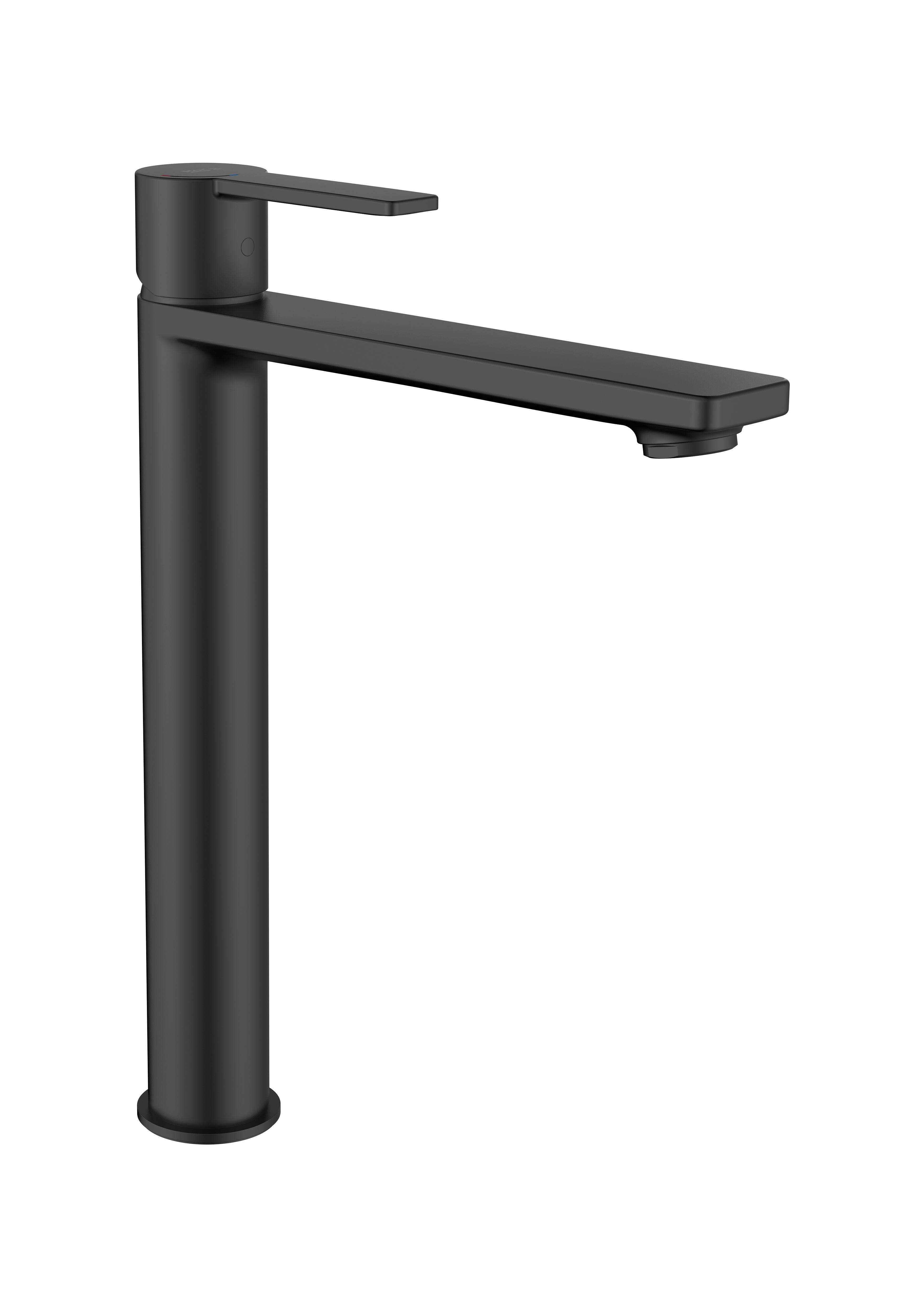 Grifo lavabo caño alto roca alpine negro