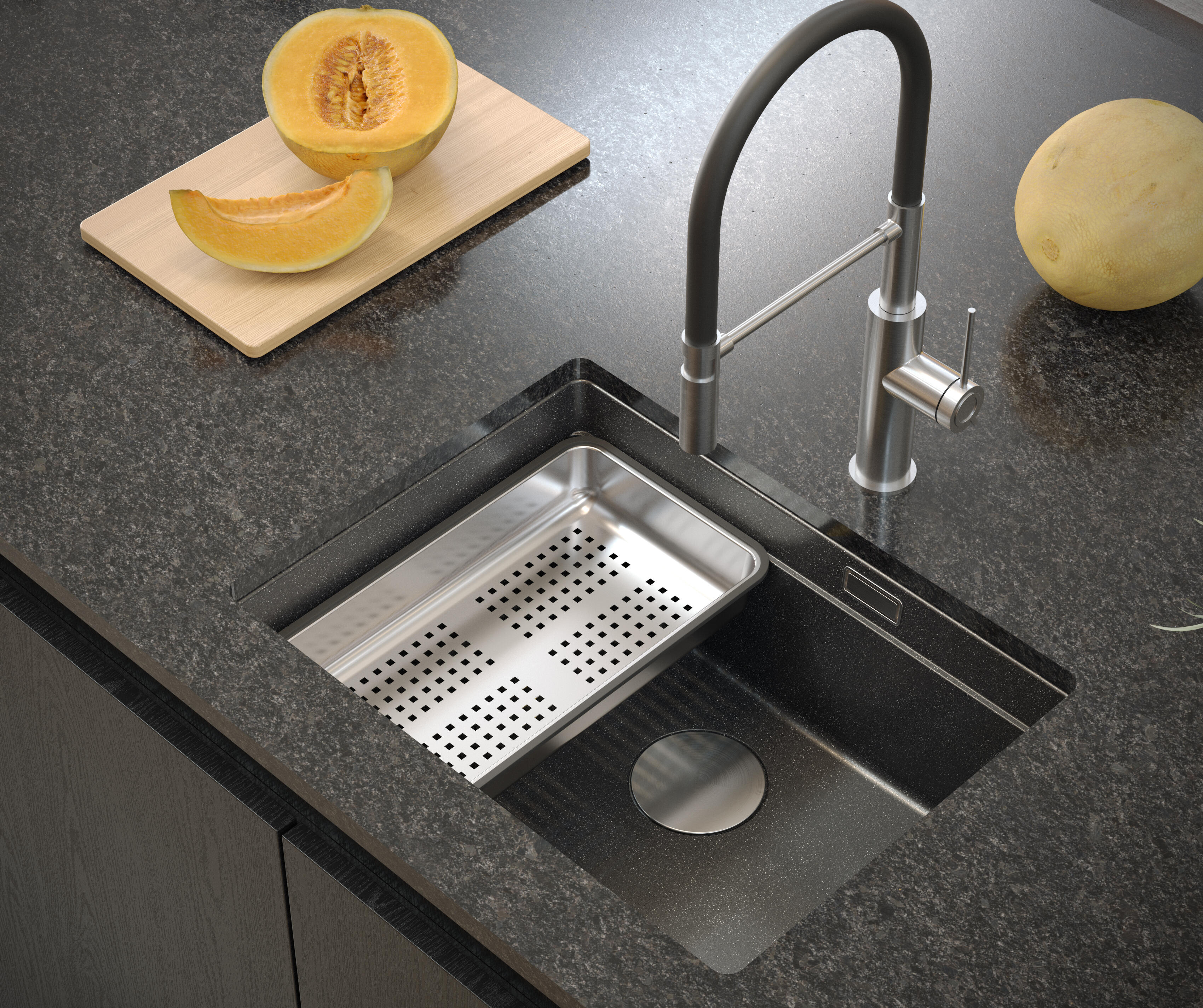 Wkładka ociekowa do zlewozmywaka 380 x 230 mm stalowa Quadron - 2